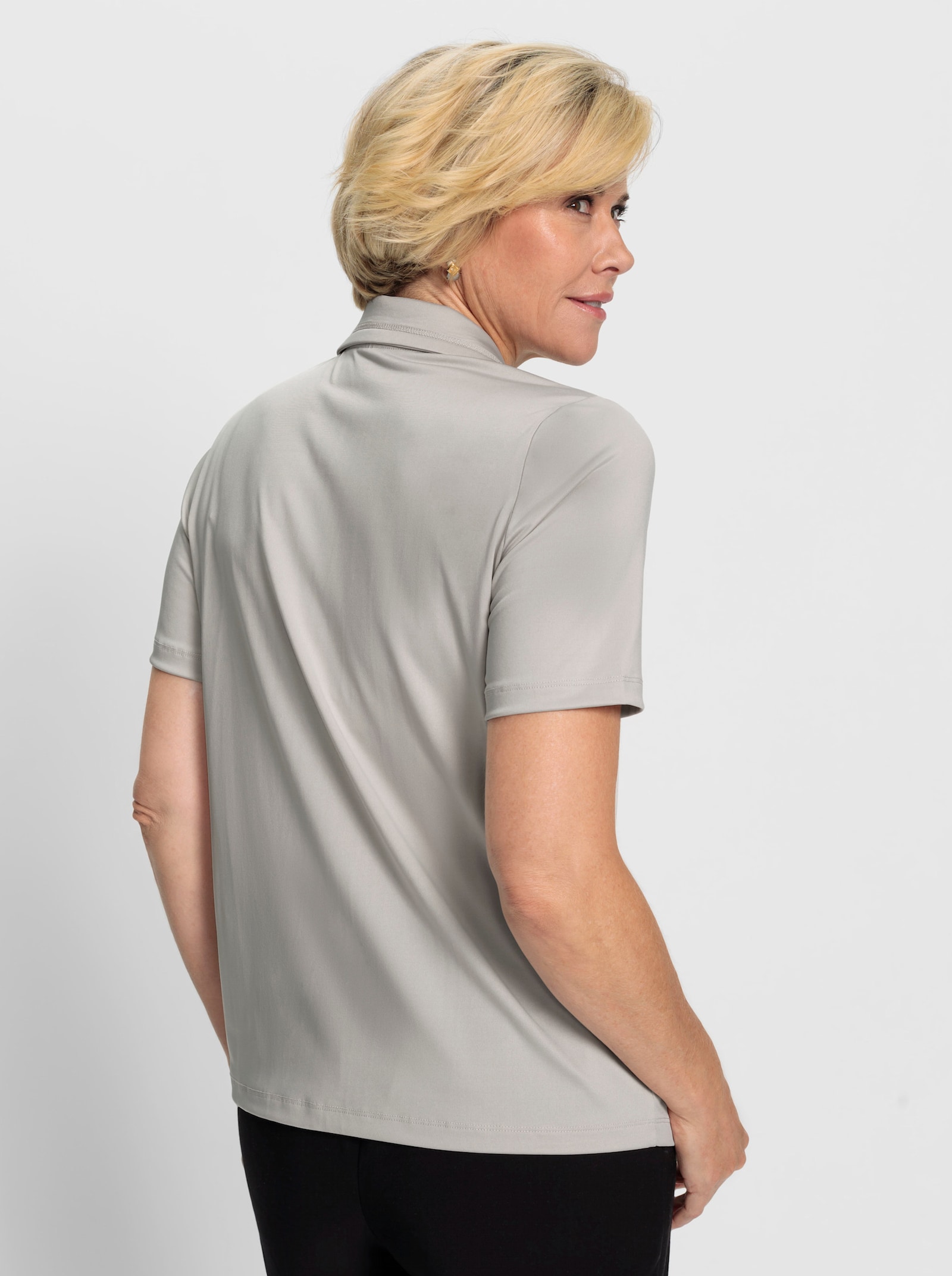 Poloshirt met stijlvolle glans - lichtgrijs