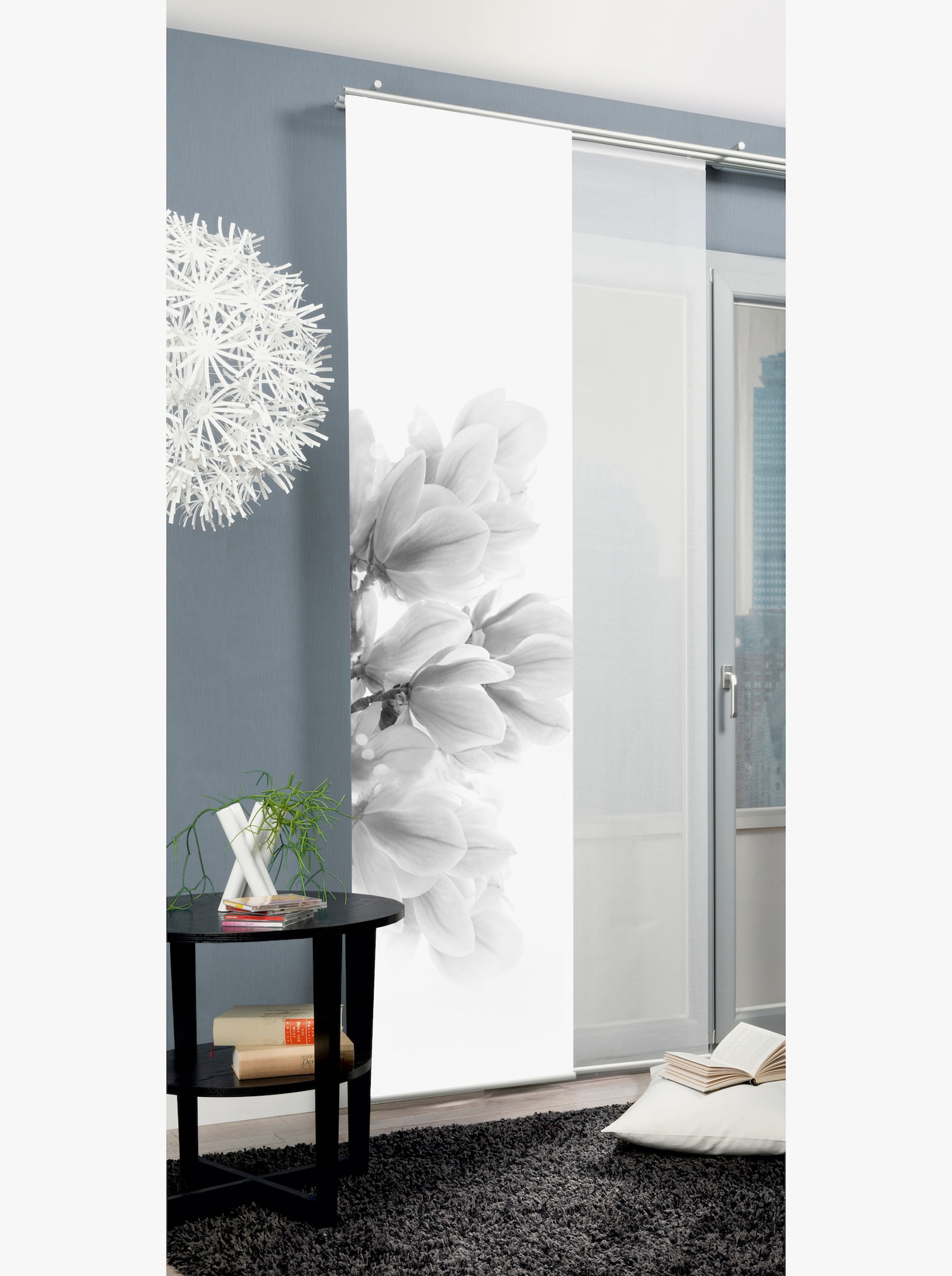 heine home Schiebevorhang - grau-weiß