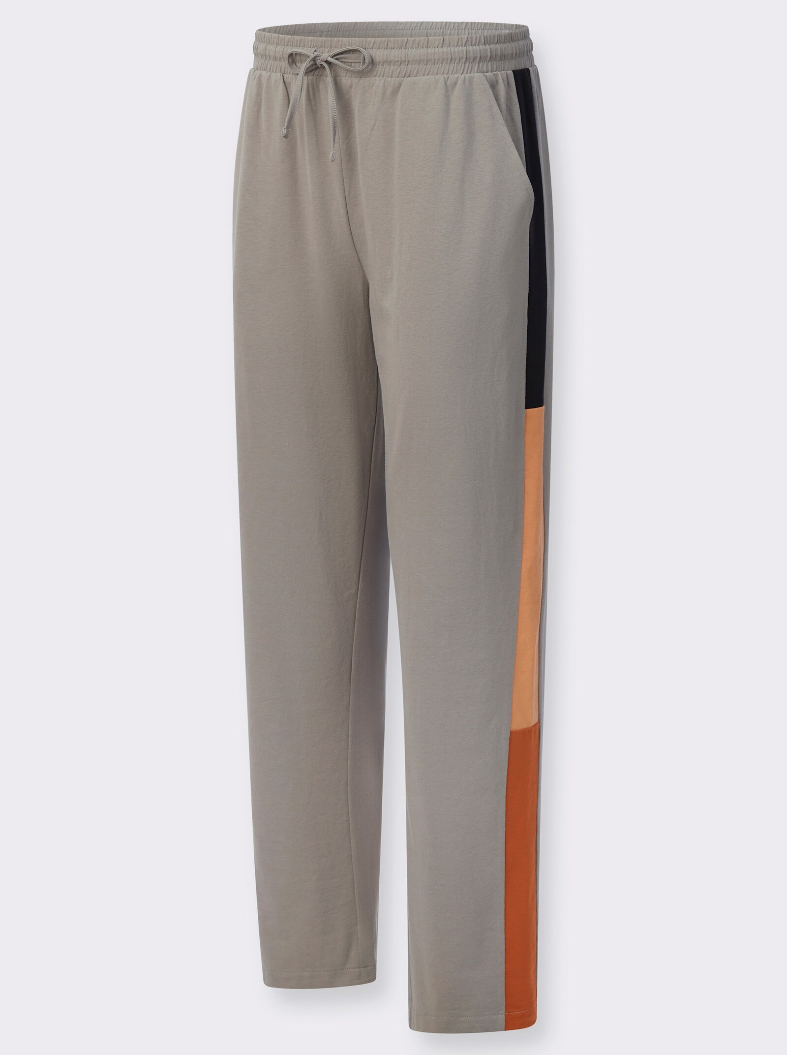 Freizeithose mit Galonstreifen - grau