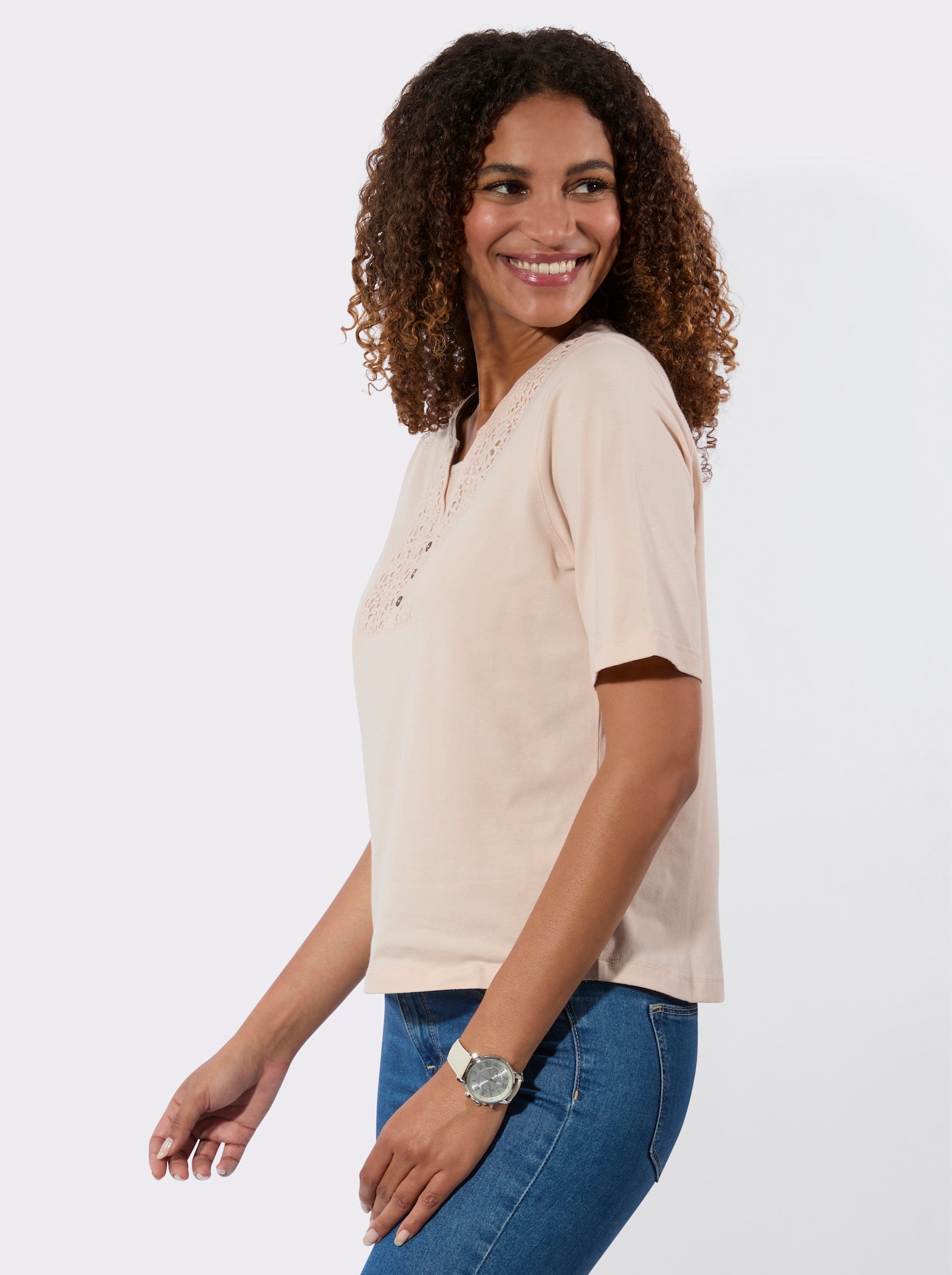 Spitzenshirt - elfenbein