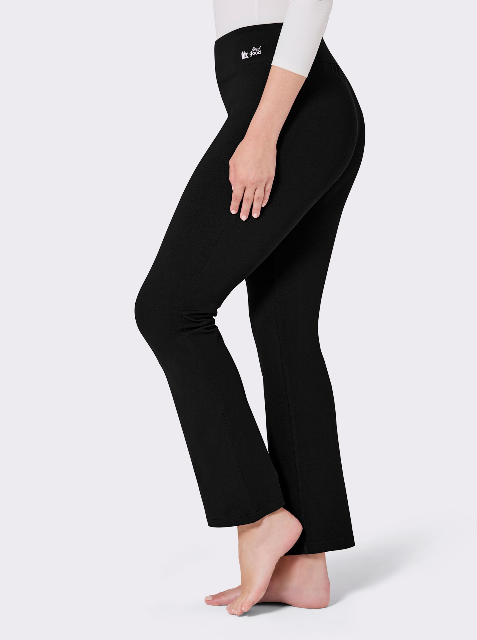 feel good Dehnbund-Hose mit Stretch - schwarz