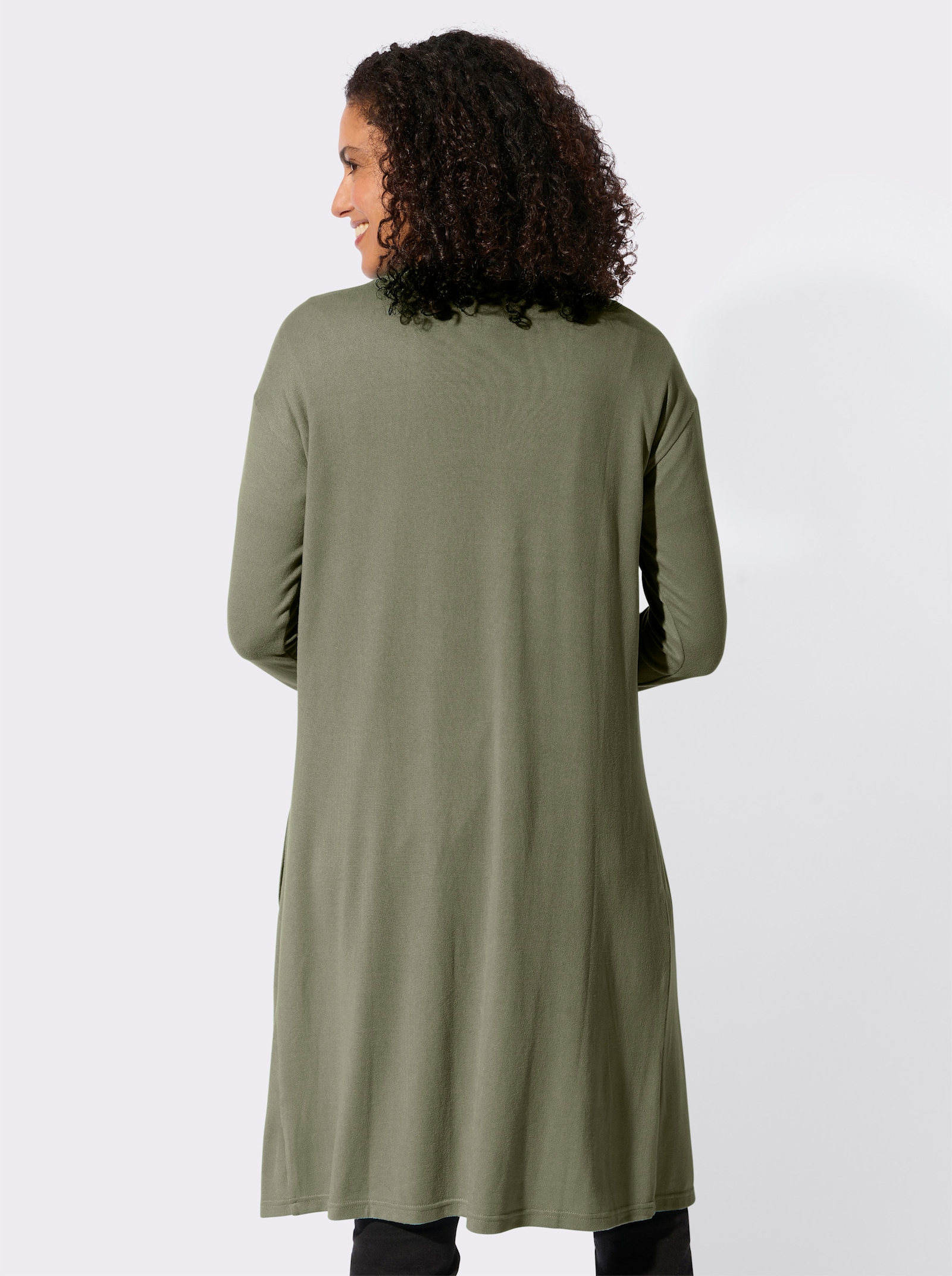 Shirtjacke in offener Form - khaki