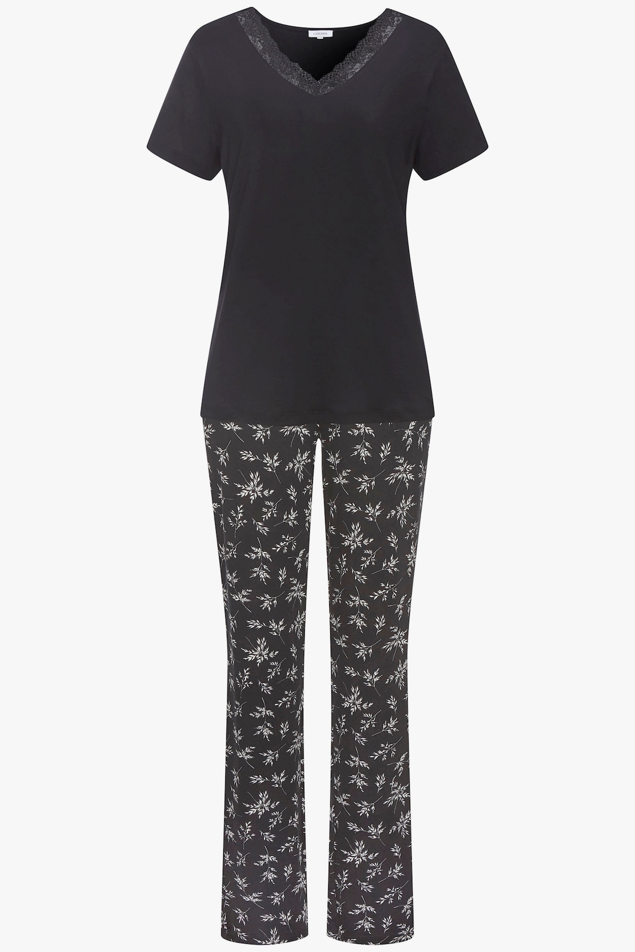 Vivance Dreams Pyjama - zwart/crème gebloemd