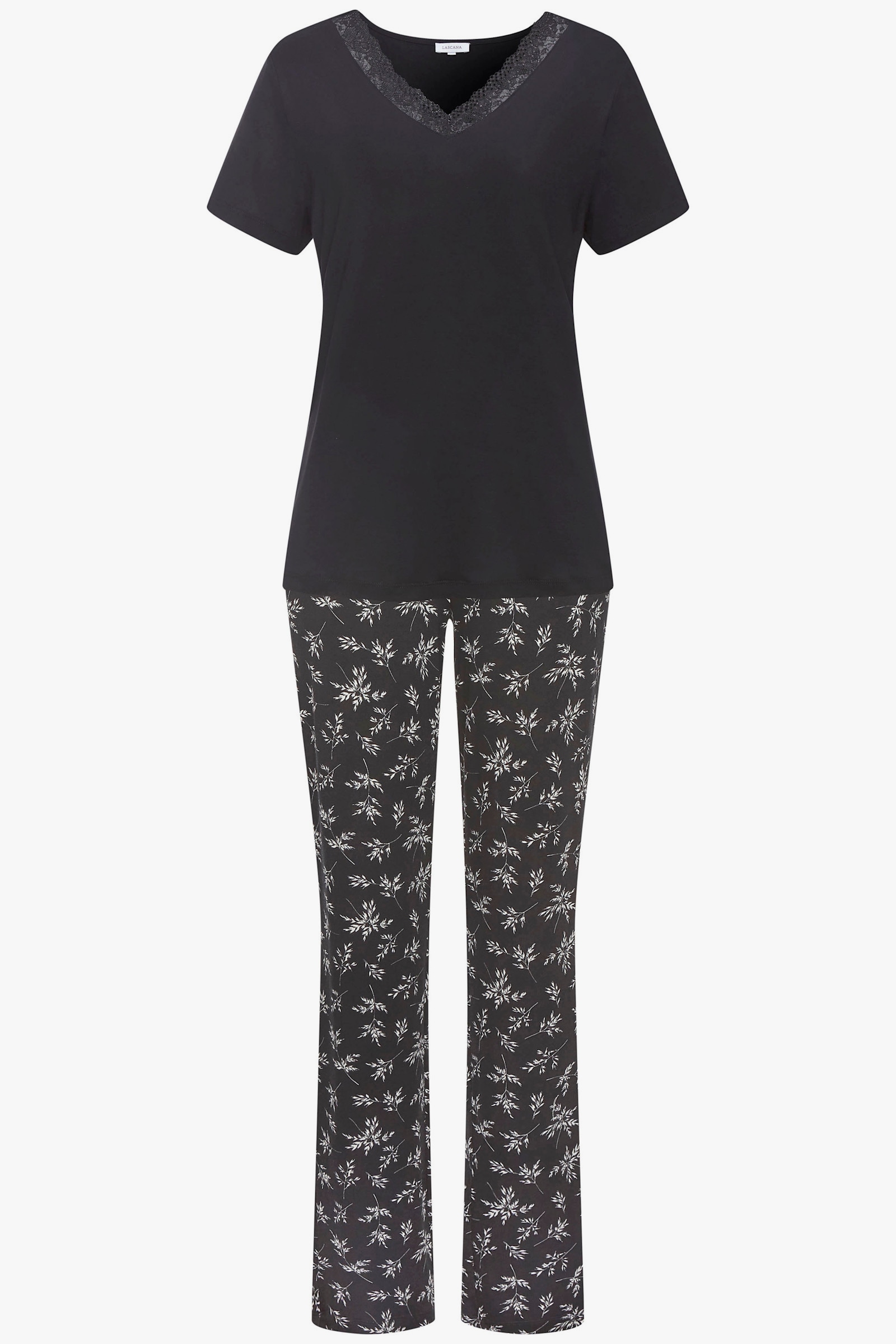 Vivance Dreams Pyjama - noir/crème à fleurs