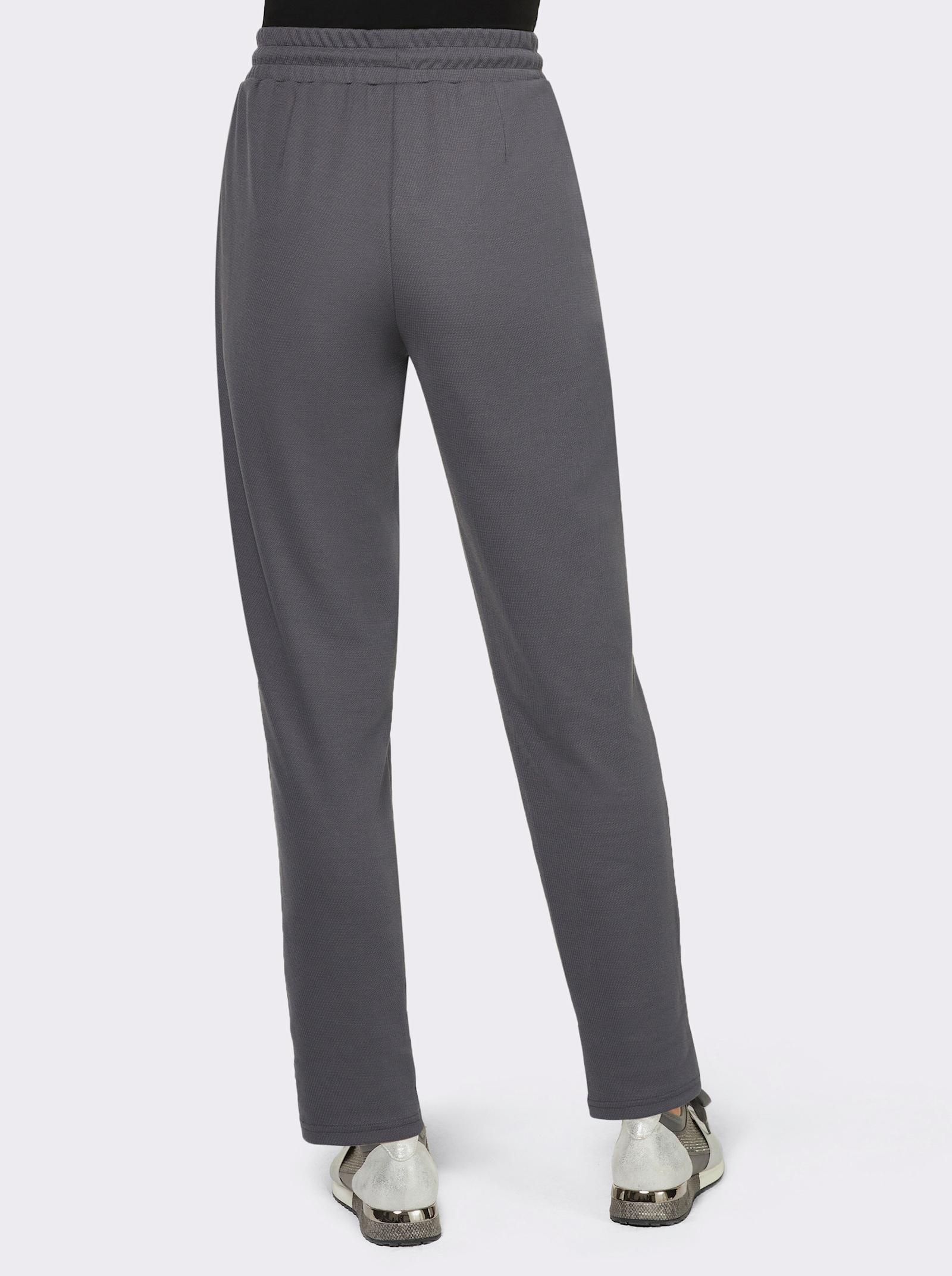 Jogg Pants mit Rundum-Dehnbund, Tunnelzug und Bindeband - anthrazit