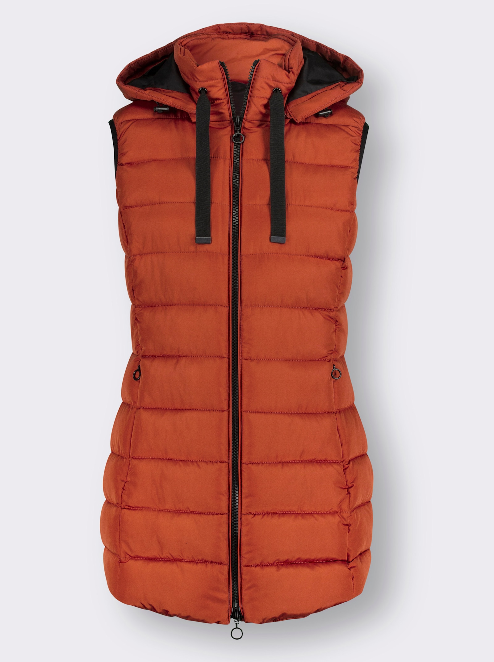 Steppweste mit abzippbarer Kapuze - rostrot