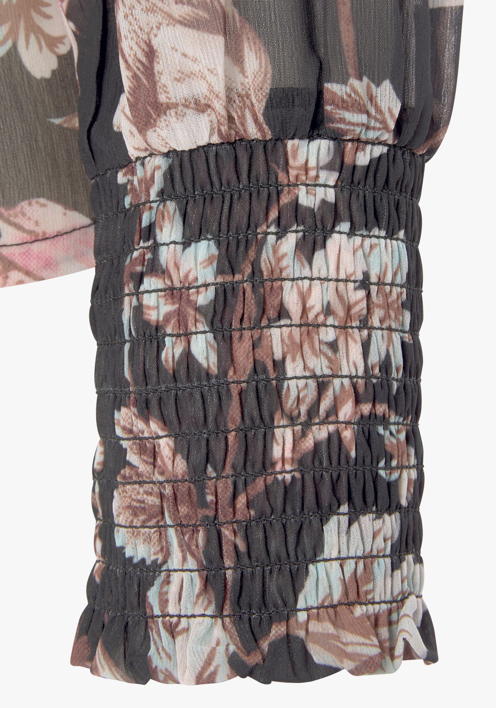 LASCANA Chiffonblouse - zwart bedrukt