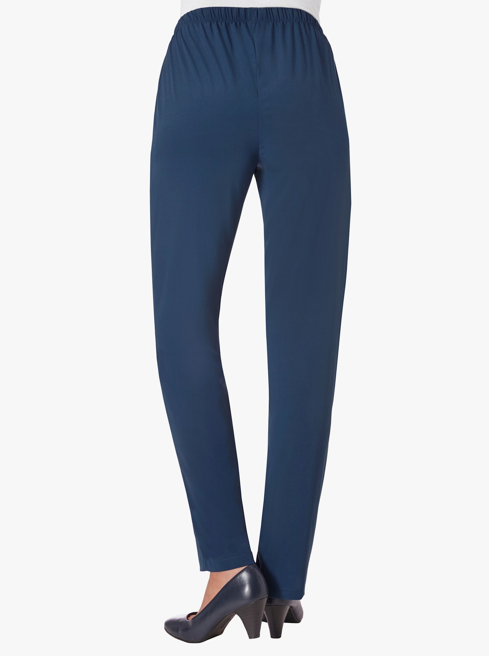 Bekväm byxa med hel resårlinning - marin
