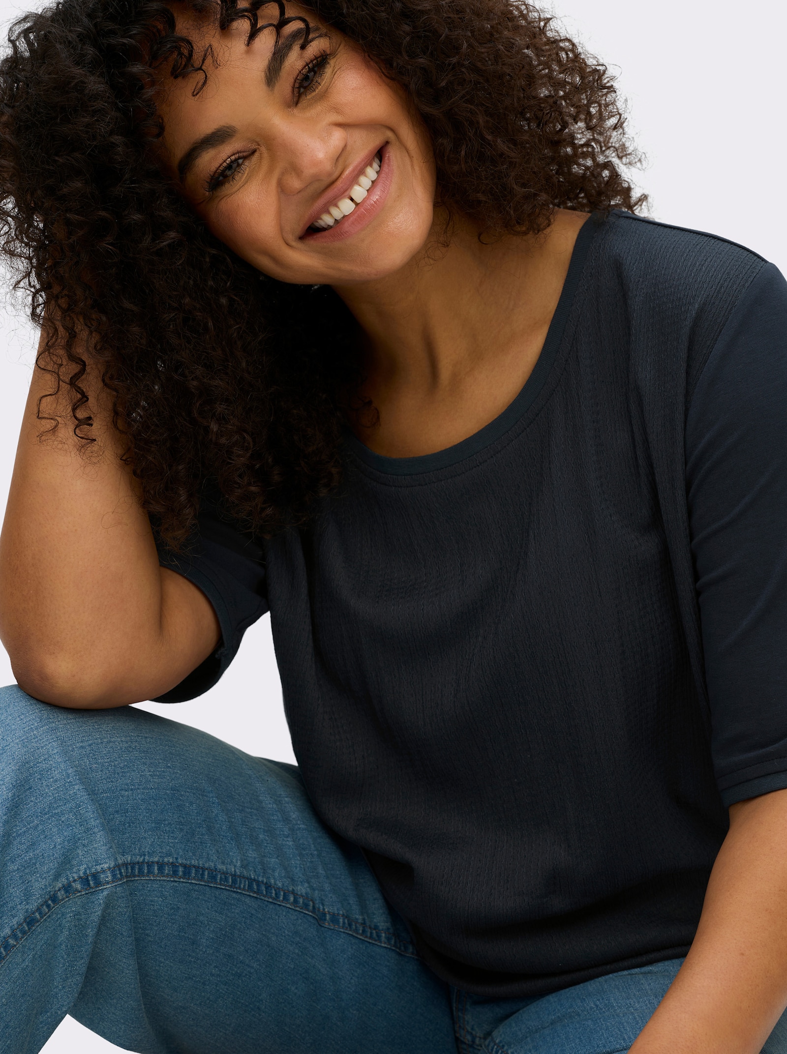 sheego Shirt - diepblauw