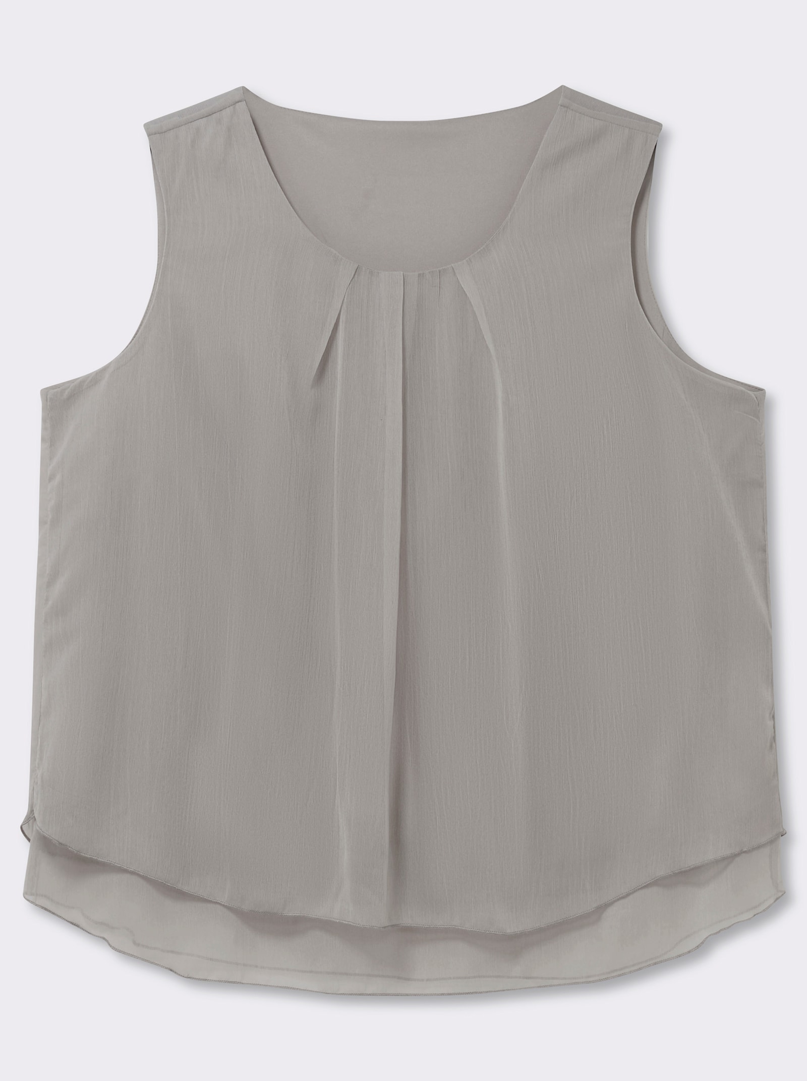 Blusentop in Crêpe-Qualität - silbergrau