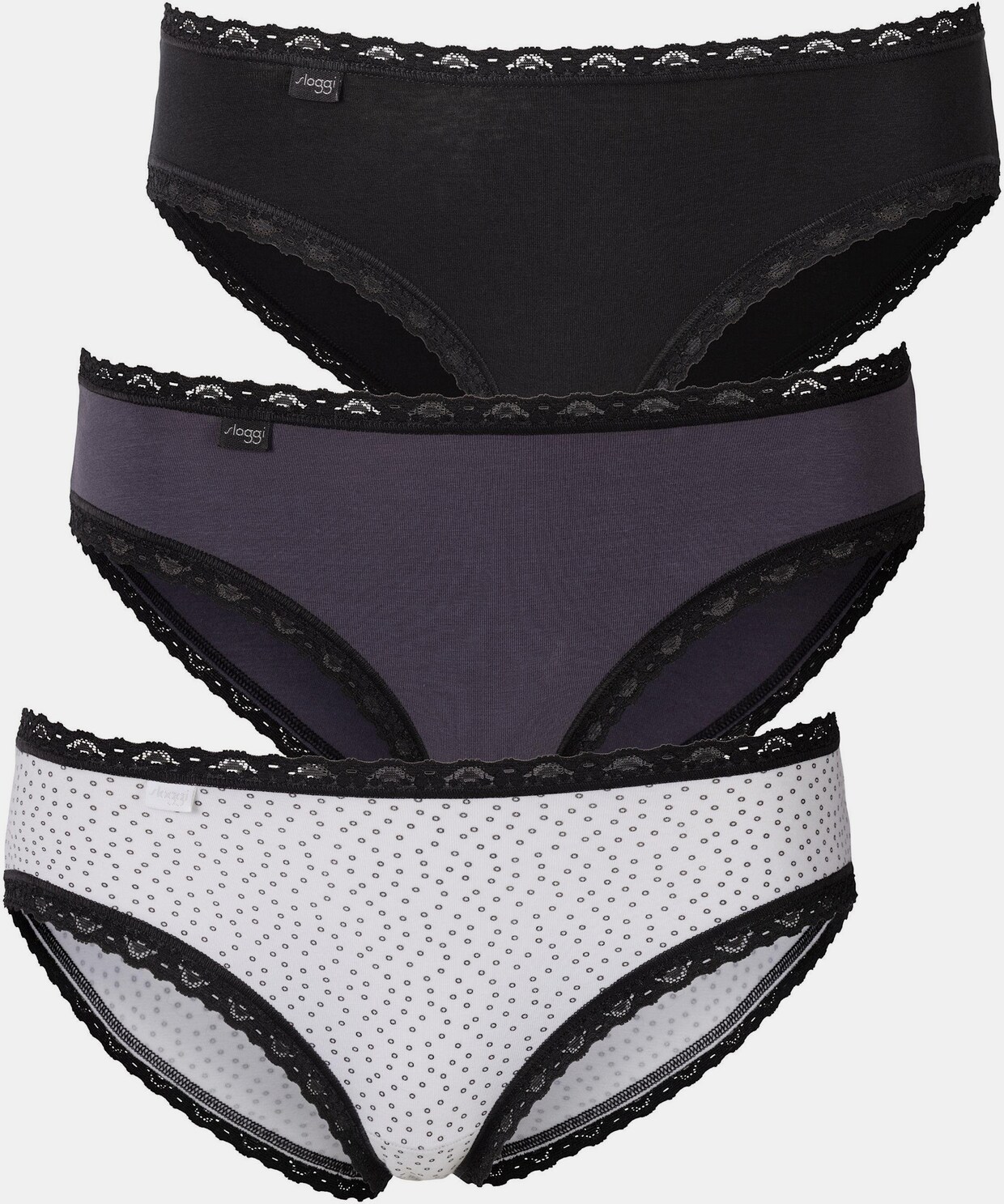 Sloggi Panty - schwarz, weiß, grau