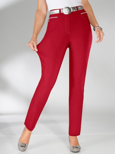 Stehmann Comfort line Stretch-Hose mit Zier-Taschen vorne - kirschrot