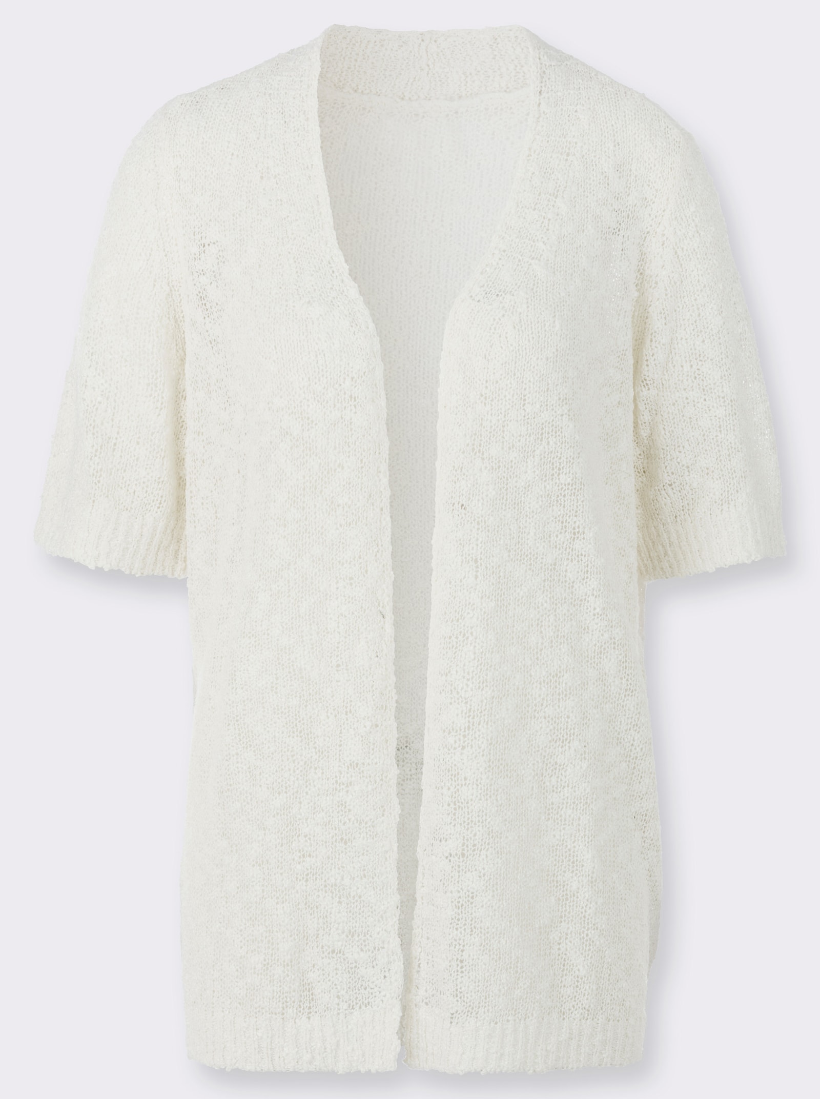Strickjacke in offener Form - weiss
