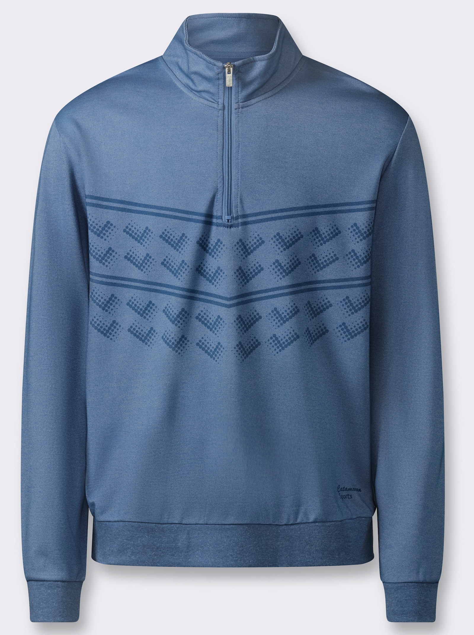 Catamaran Sports Funktionsshirt mit Reißverschluss - mittelblau-meliert