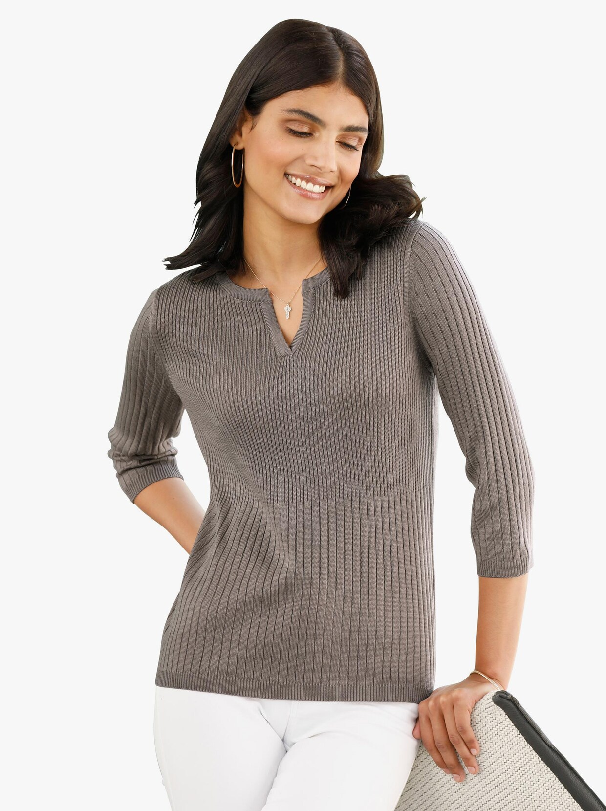 3/4 Arm-Pullover - taupe