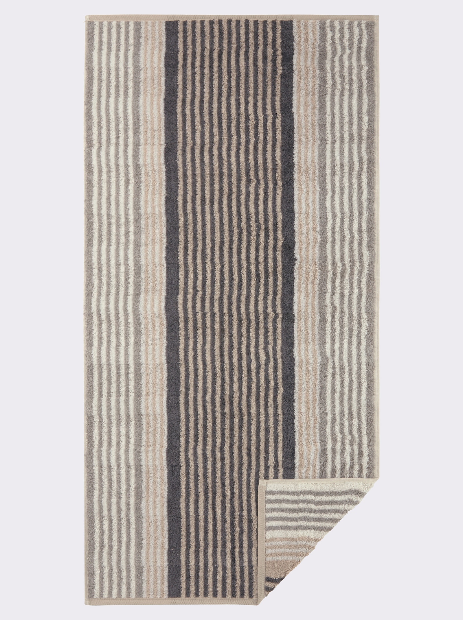 Cawö Handdoek - sesam gestreept
