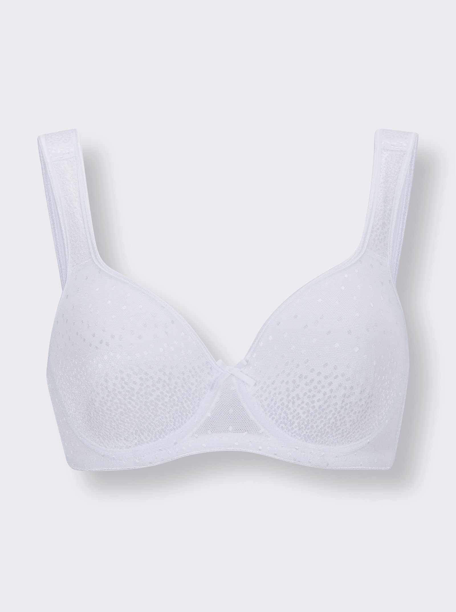 wäschepur T-Shirt-BH mit Bügel und Tüllstickerei - weiß
