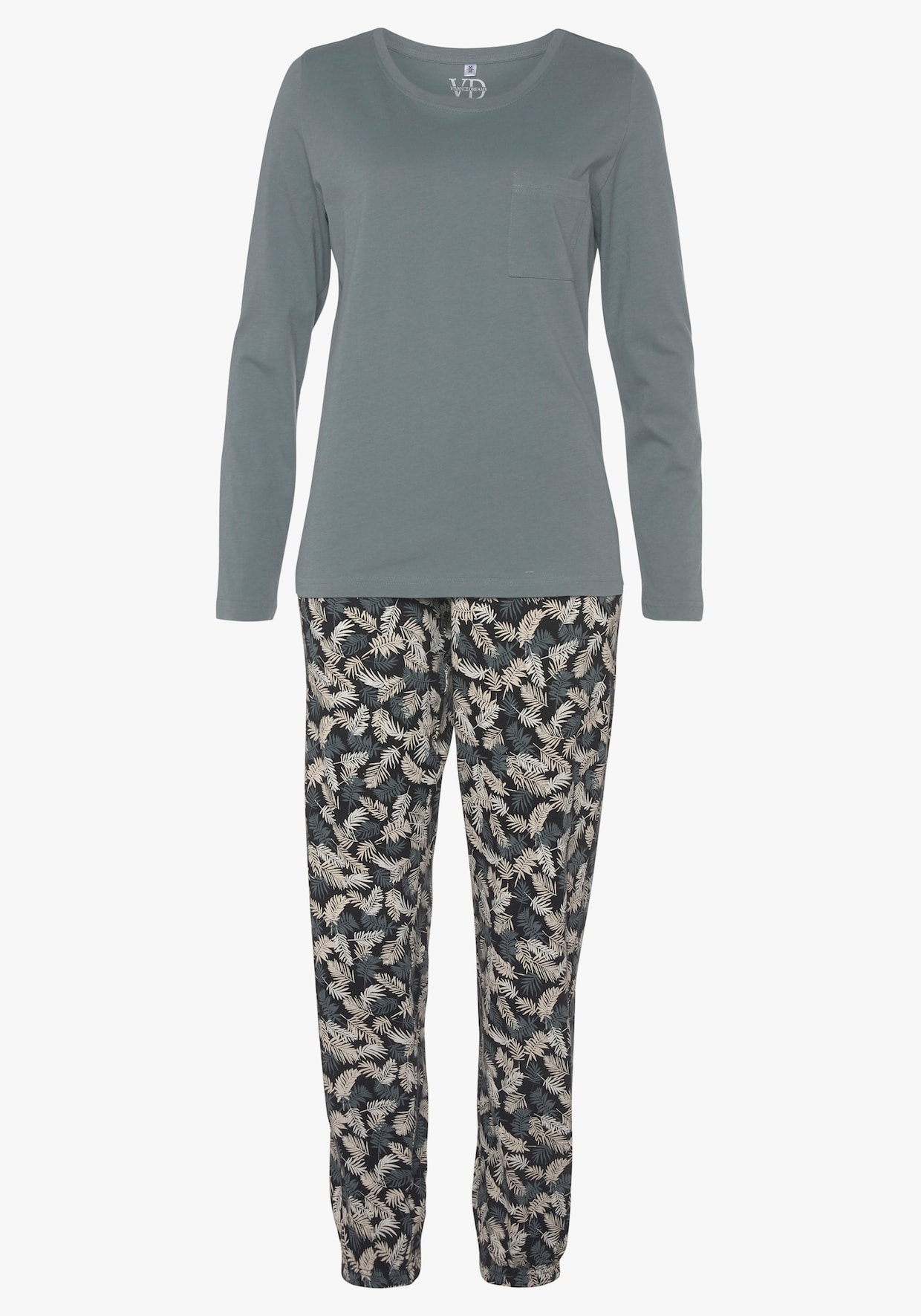 Vivance Dreams Pyjama - grijs/blauw/zwart gedessineerd