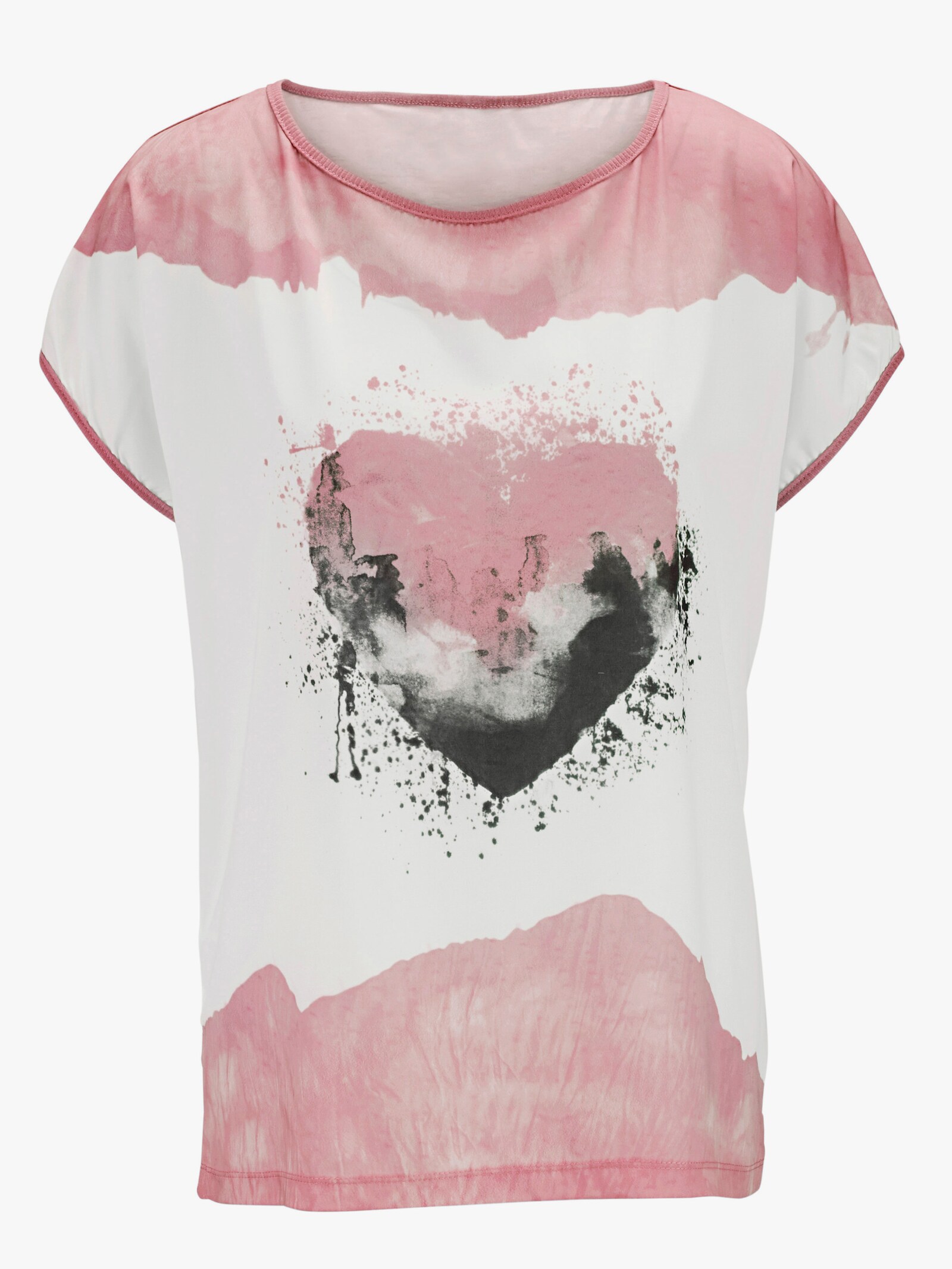 heine Kurzarmshirt mit Herz-Motiv - altrose