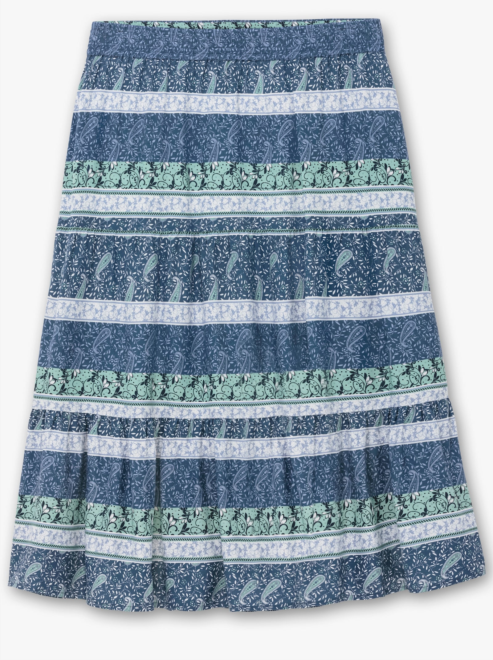 Schlupfrock im Paisley-Muster - rauchblau-kalkmint-bedruckt