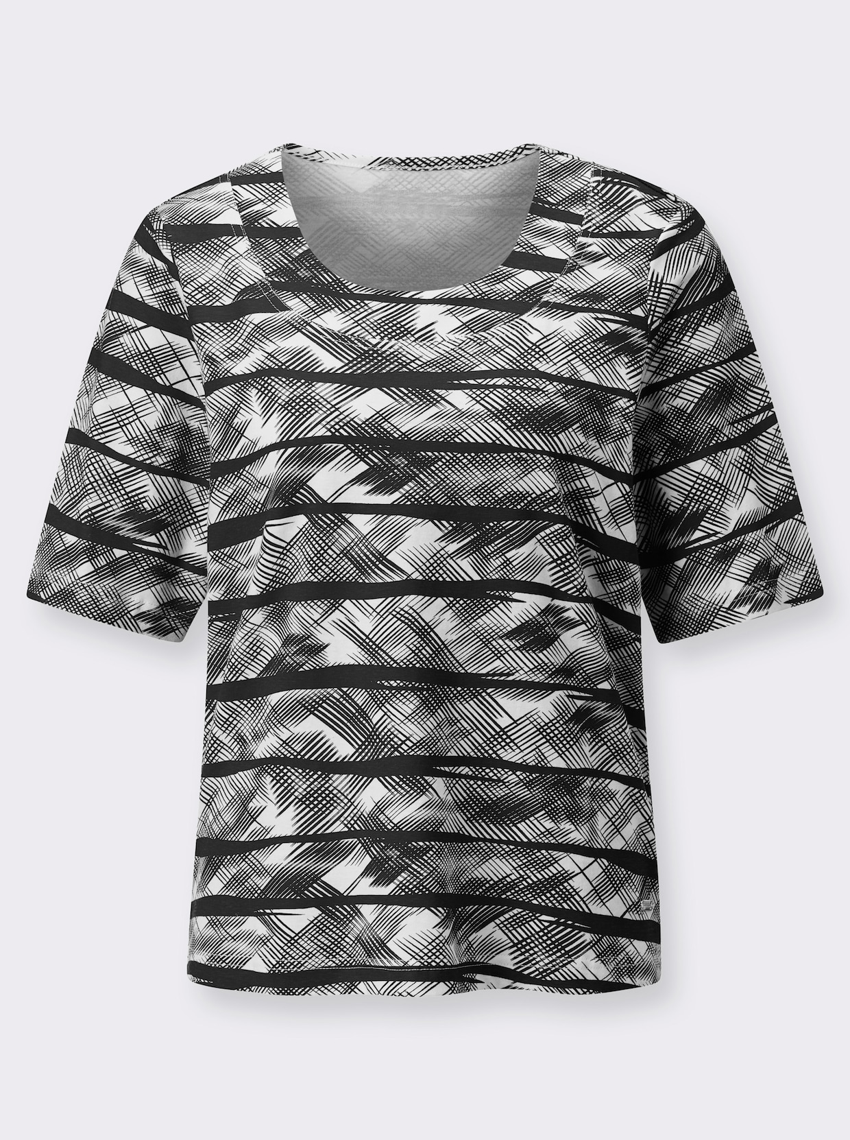 Shirt met korte mouwen - zwart/wit geprint