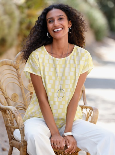 heine Druckbluse mit Grafik-Print - zitrone-ecru-bedruckt