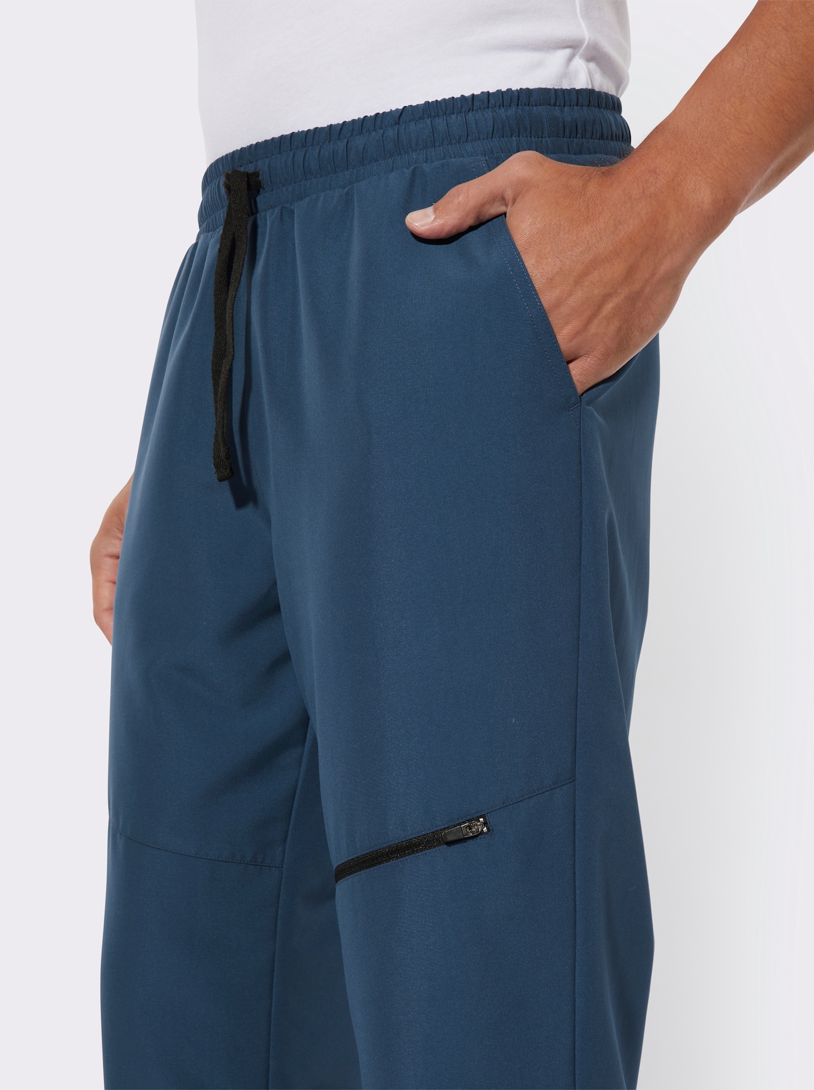 Kalhoty pro volný čas s kapsou na zip - tmavěmodrá