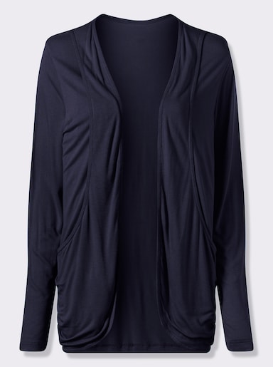 Shirtjasje met dubbellaags voorpand - marine