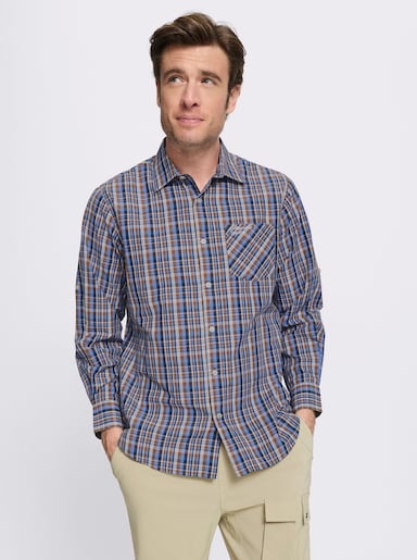 Catamaran Sports Funktionshemd mit regulierbarer Ärmellänge - cognac-kariert