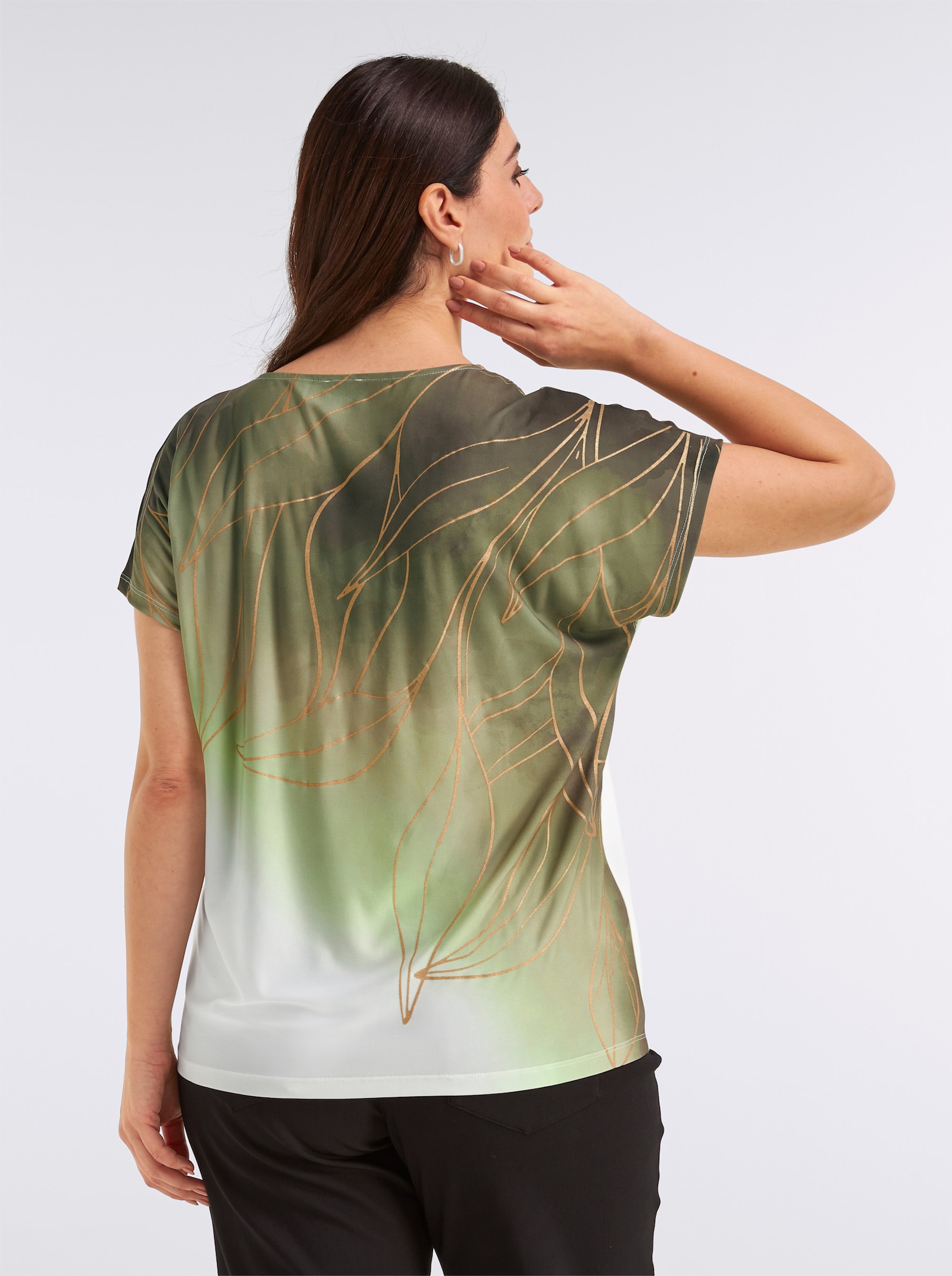 Print-Shirt mit Foliendruck - schilf-schwarz-bedruckt