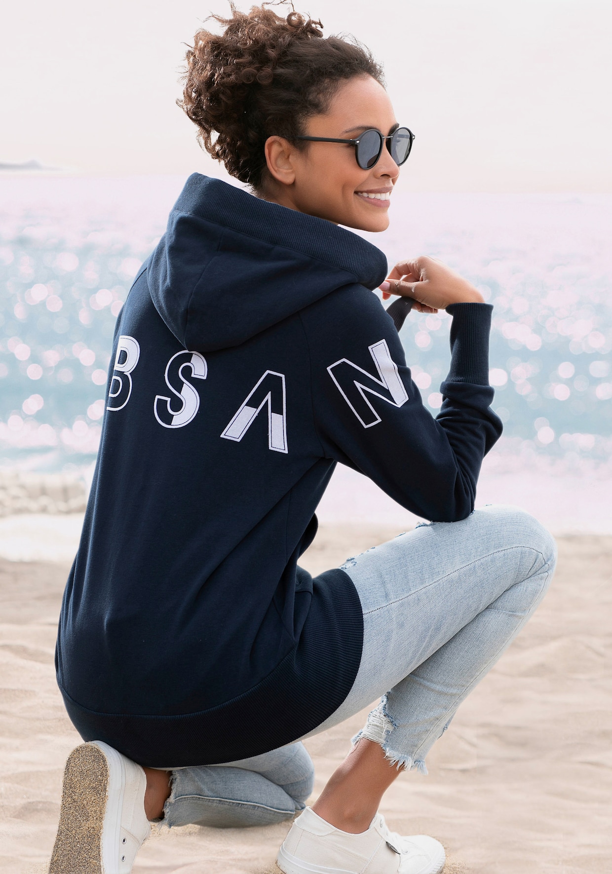 Elbsand Kapuzensweatjacke - marine