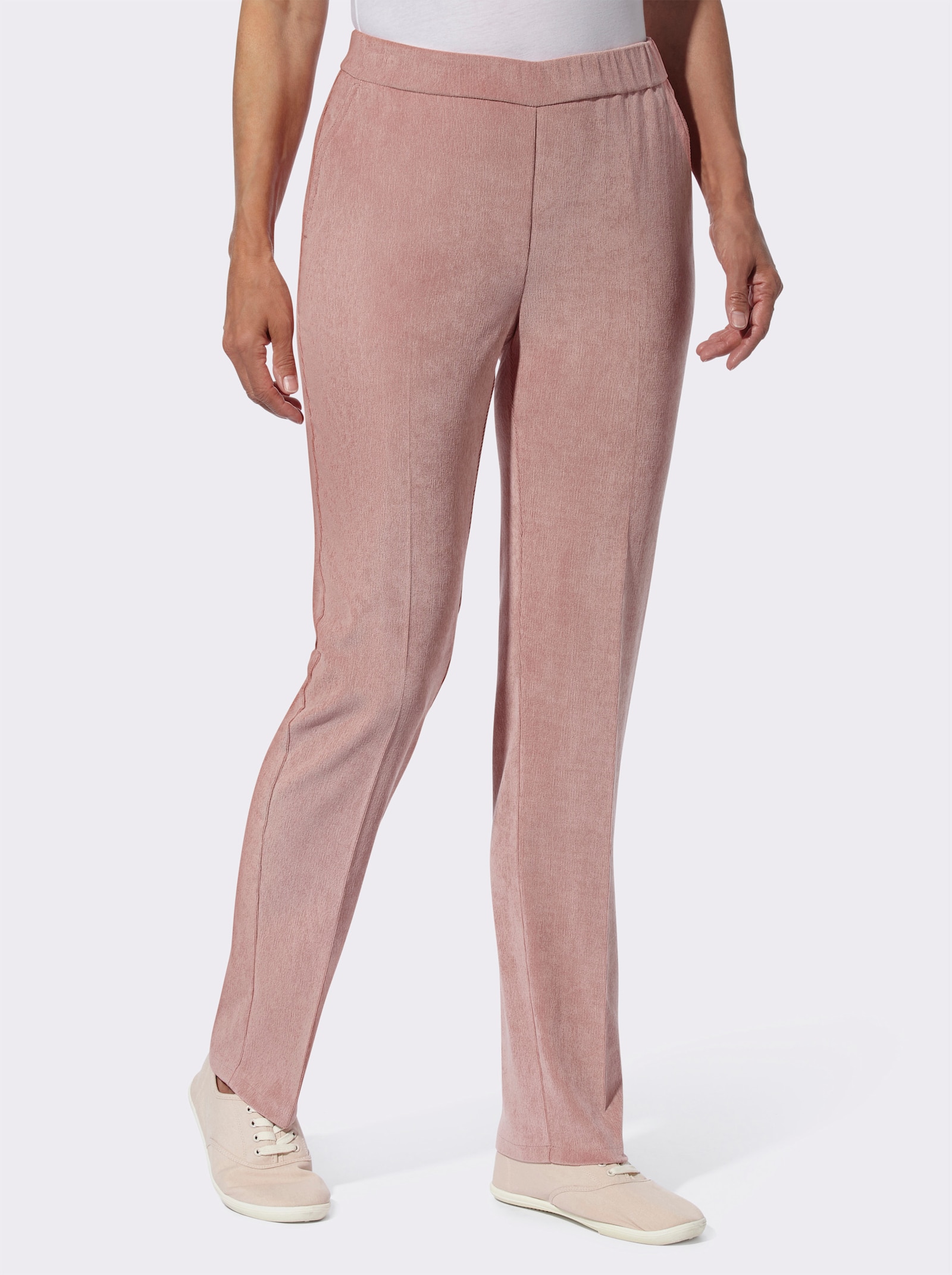 Cordhose mit Bügelfalten - rosenholz