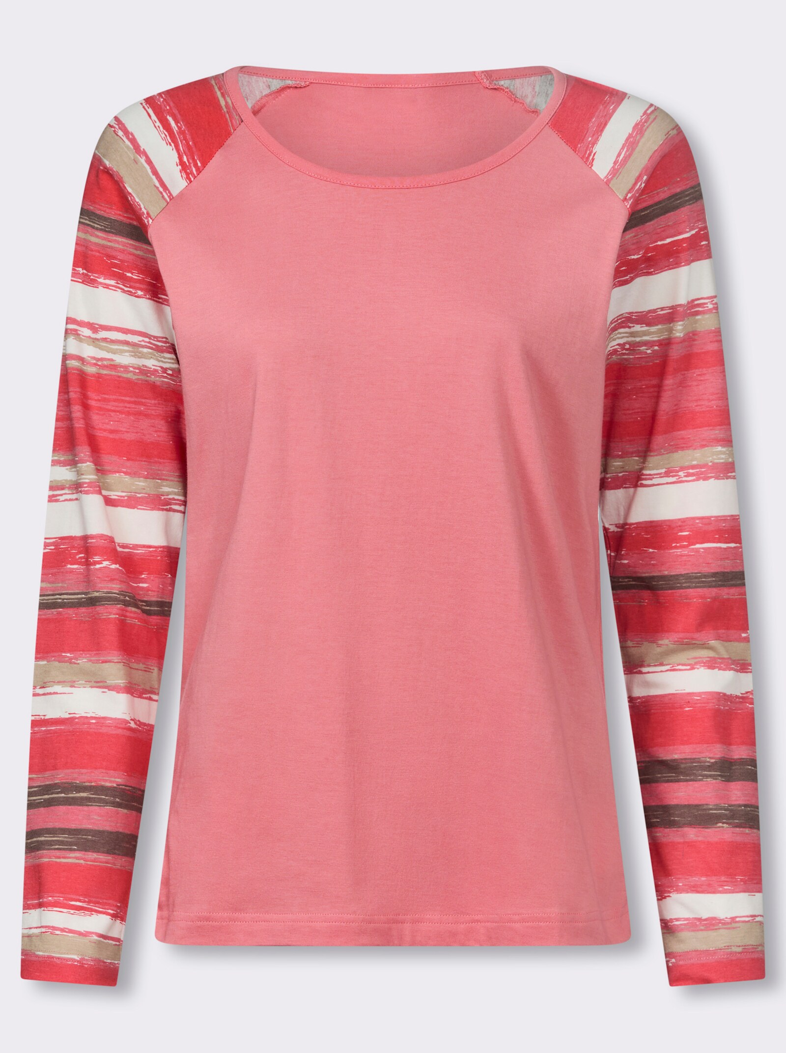 Langarmshirt mit Raglan-Ärmeln - flamingo-bedruckt