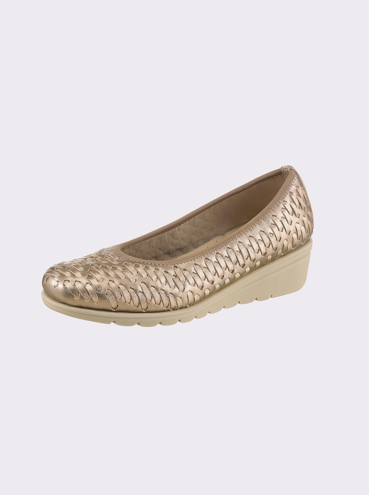 airsoft modern+ Ballerina mit Flechtmuster - bronzefarben