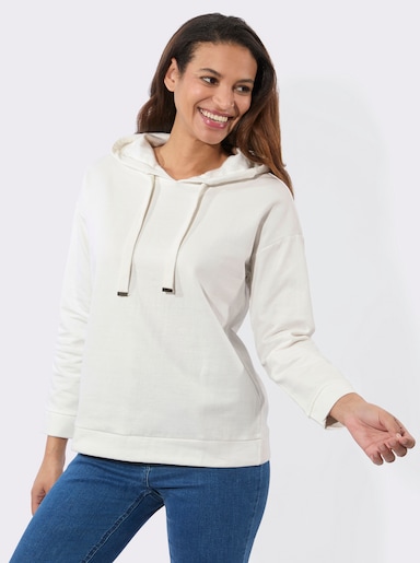 Sweatshirt mit Kapuze - ecru