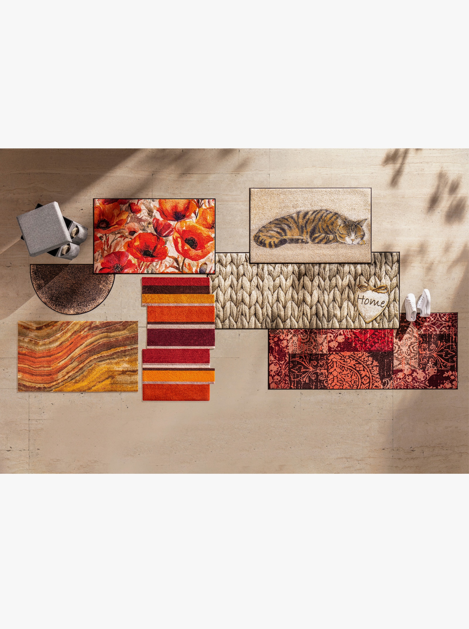 wash+dry by Kleen-Tex Fußmatte - natur-rot