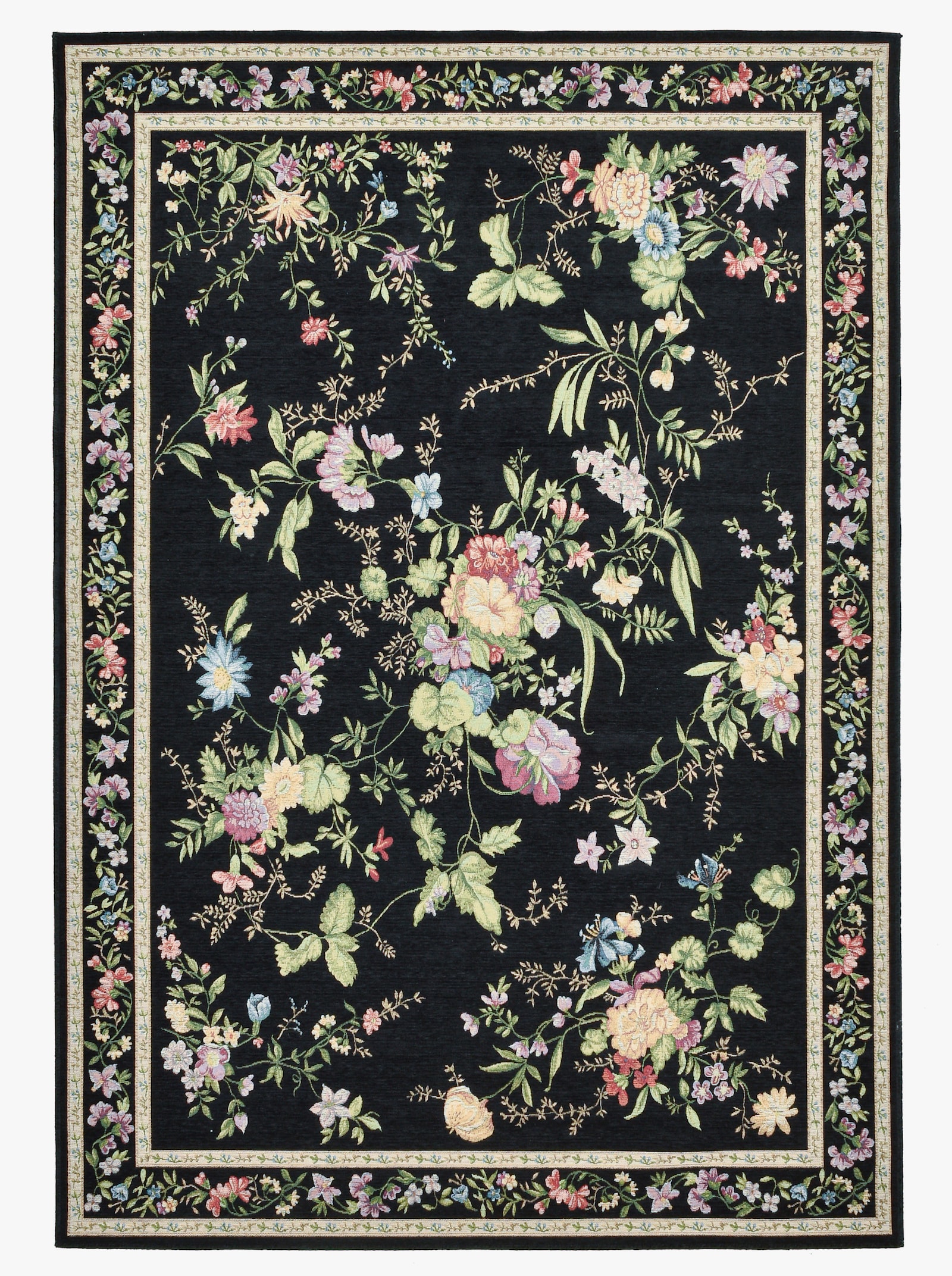 Theko Teppich - schwarz