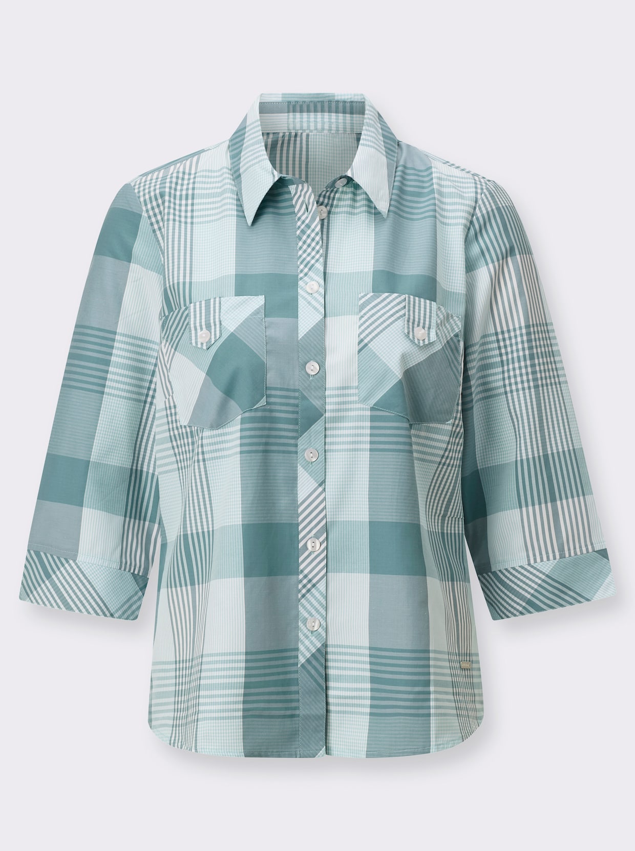 Rutig blus - ocean-vit-rutig