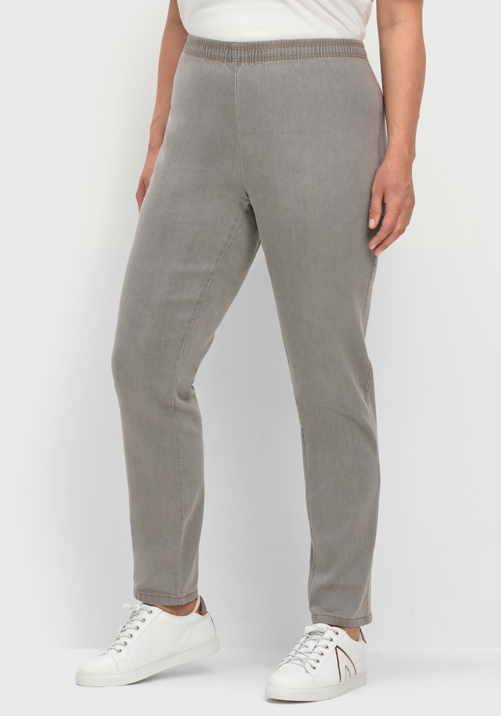 Schlupfjeans schmal geschnitten - grey denim