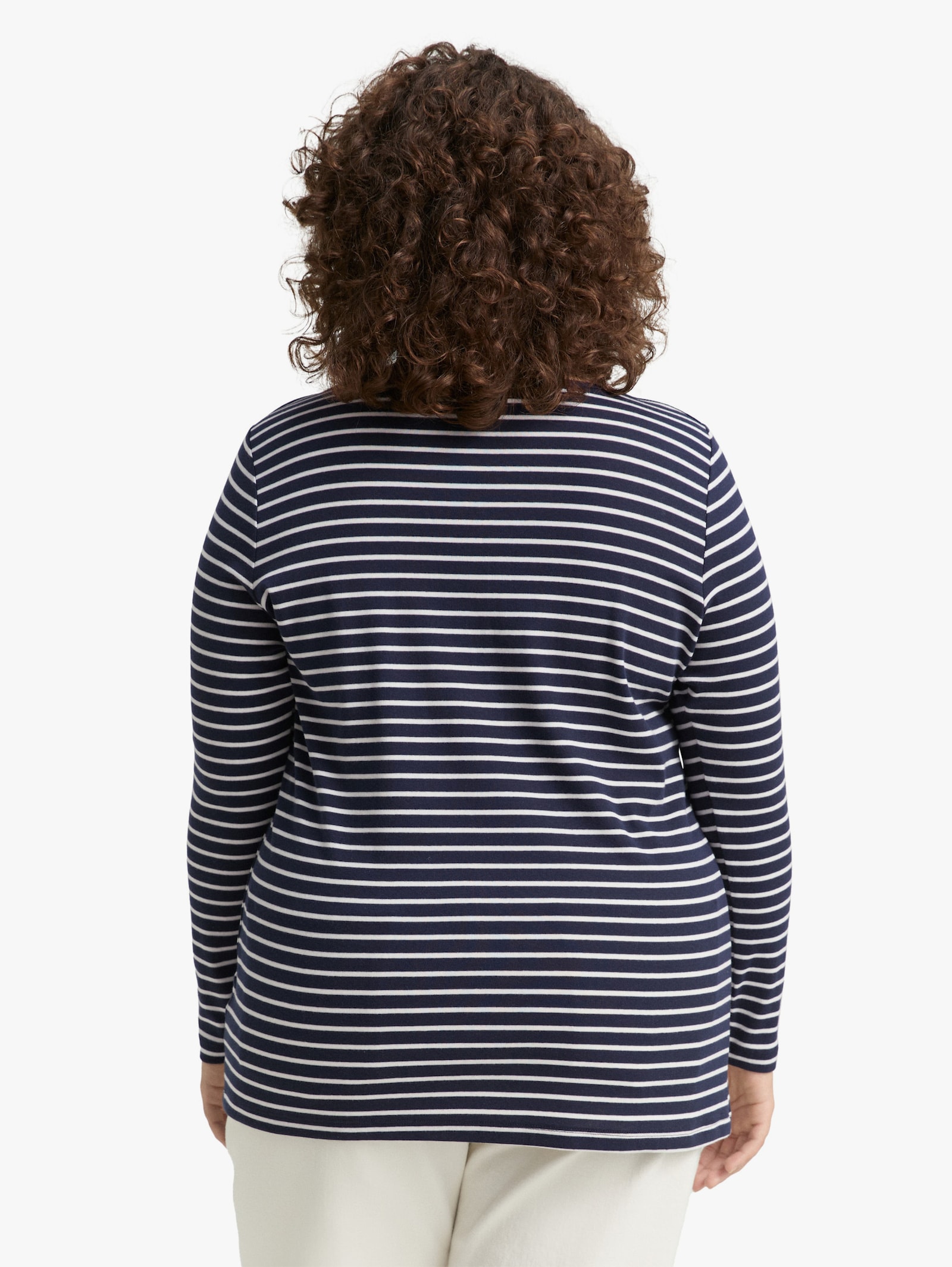 Langarmshirt - navy offwhite tee stripe