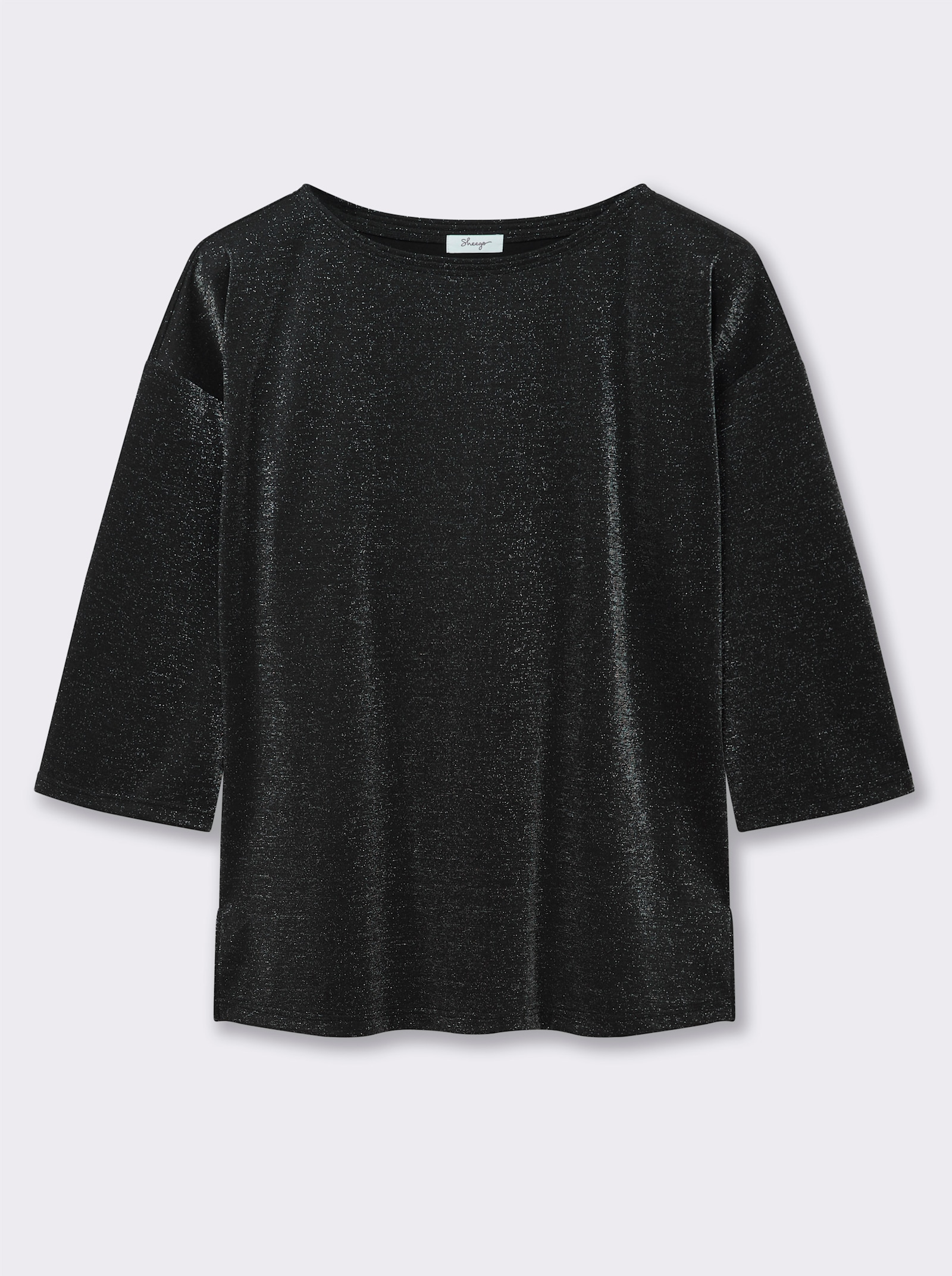 sheego Sweatshirt aus Glitzergarn - schwarz