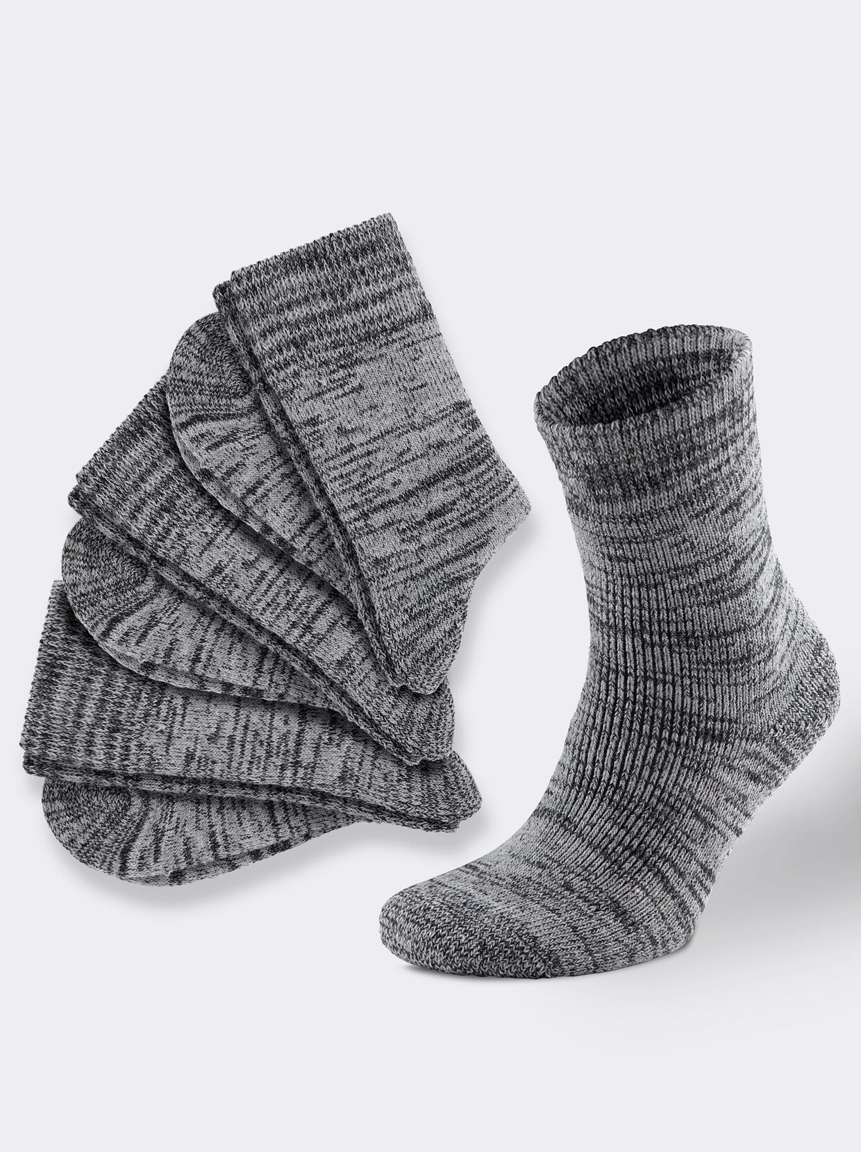 wäschepur Socken - grau-schwarz-meliert