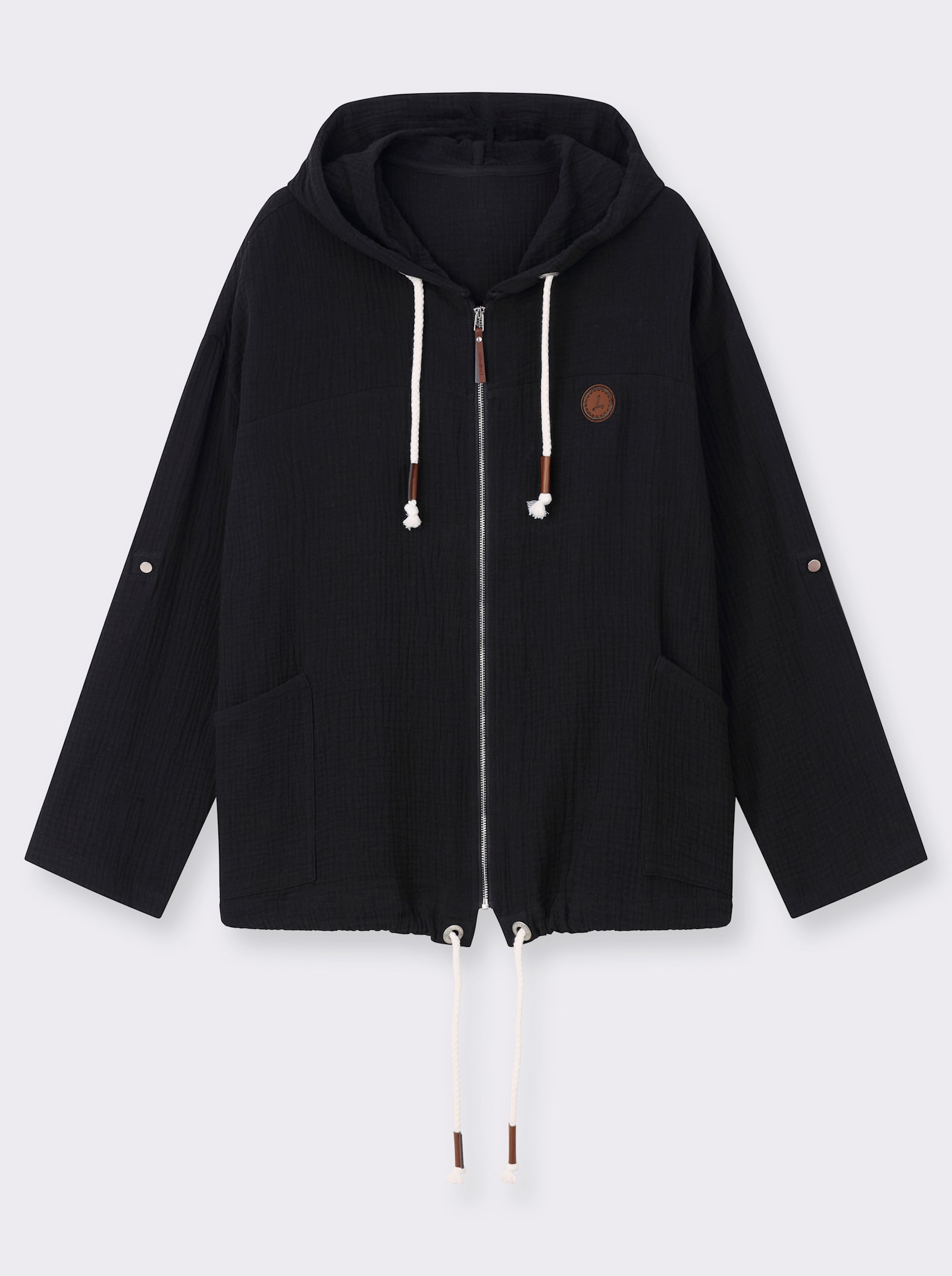 Blusenjacke in Musselin-Qualität - schwarz