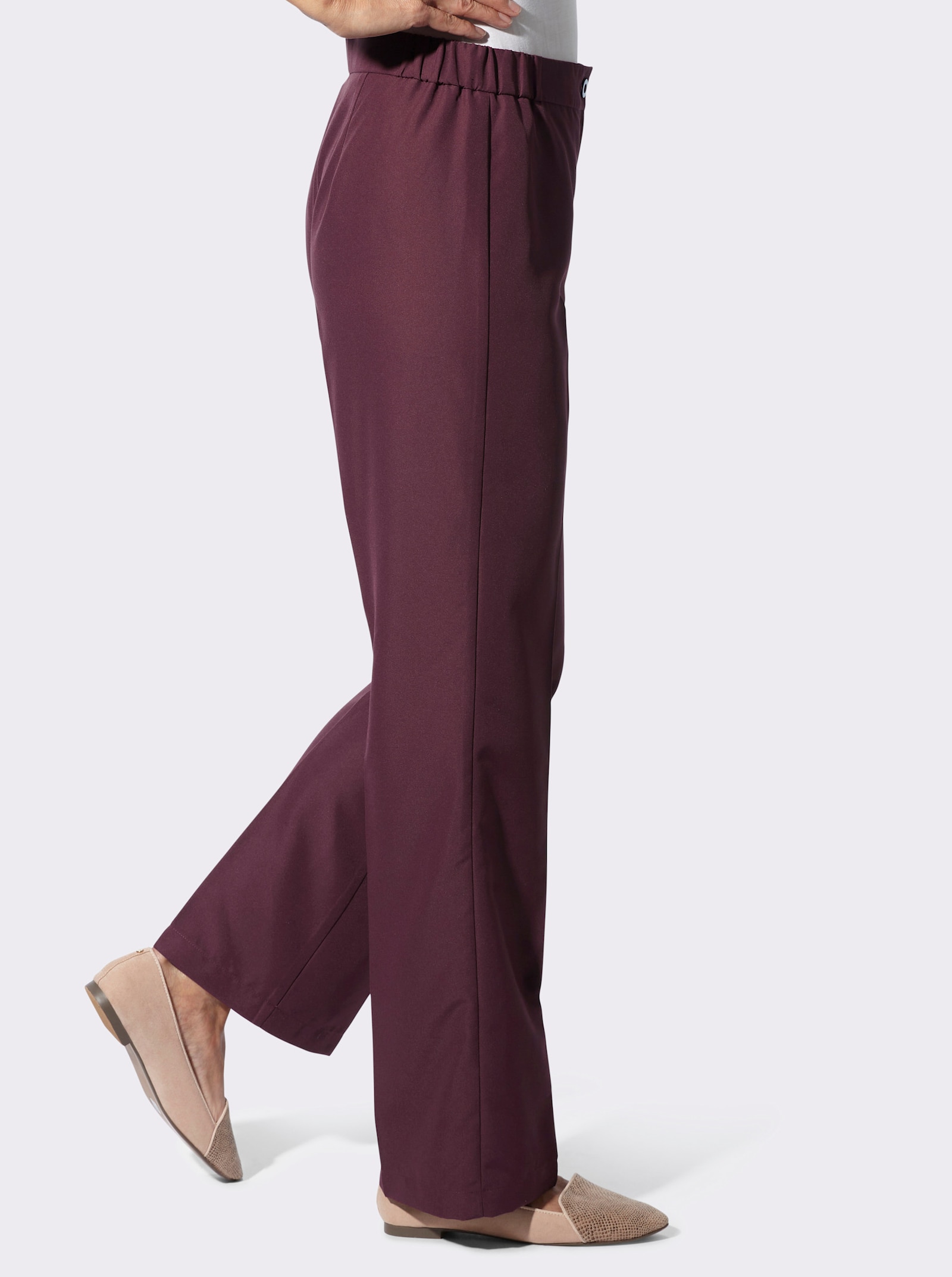 Hose in weitem Schnitt - burgund