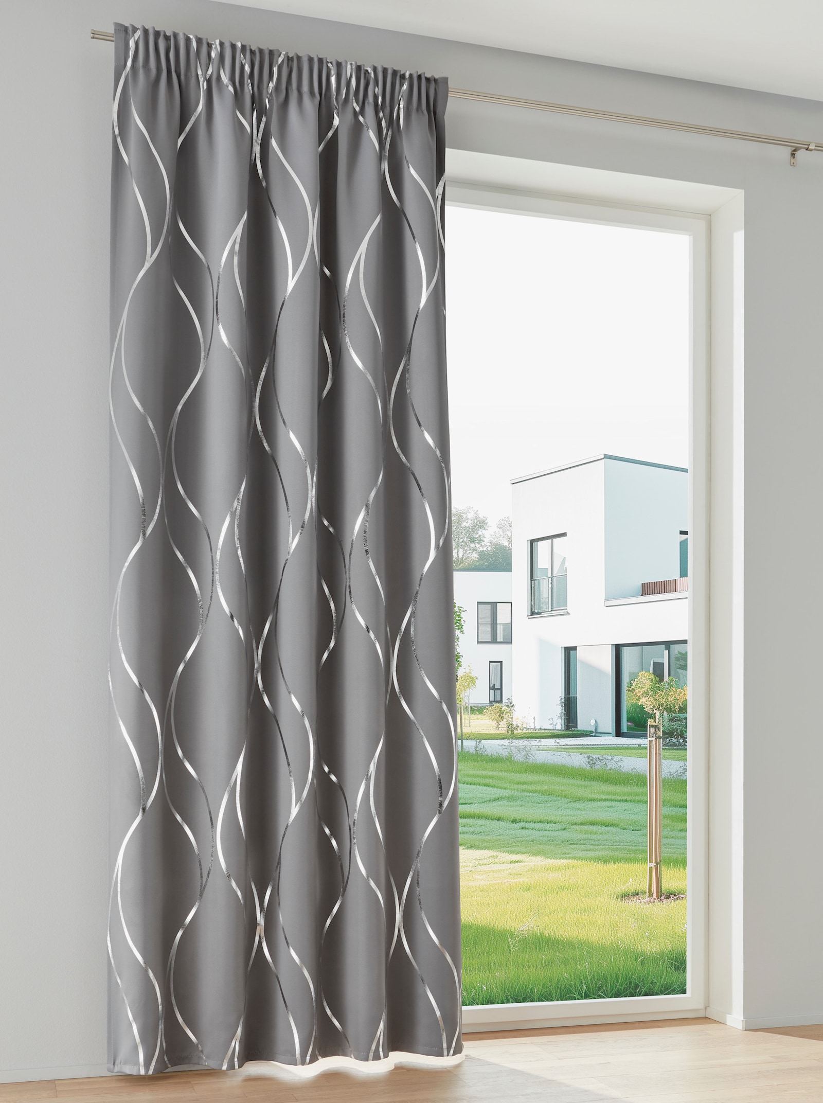 heine home Verdunklungsschal - grau-silberfarben