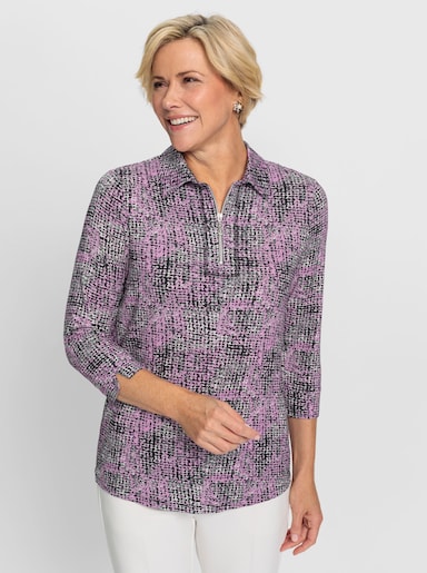 Poloshirt im fantasievollen Dessin - orchidee-ecru-bedruckt