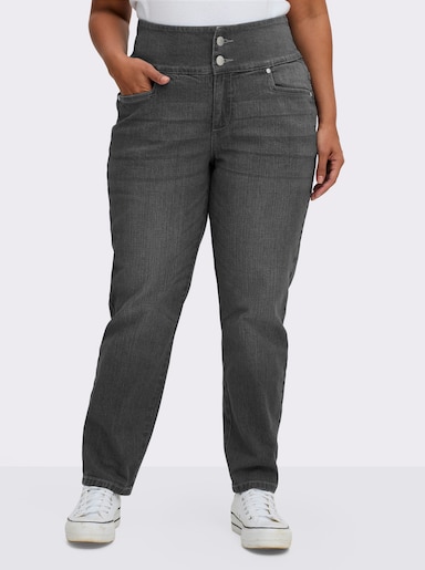 sheego High-waist-Jeans mit schmalem Bein - anthrazit-grey-denim
