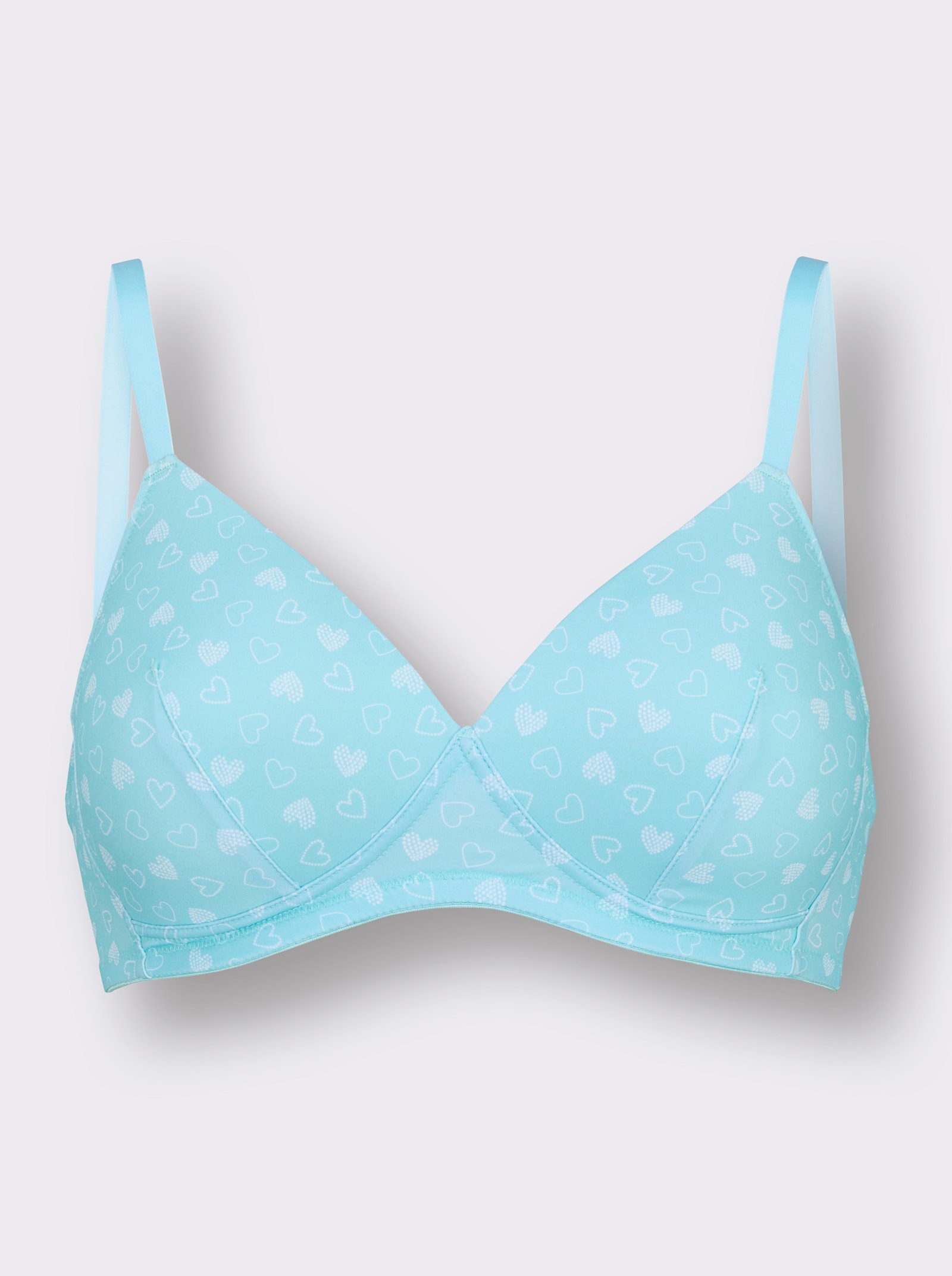 Schalen-BH ohne Bügel mit wattierten Komfortträgern - mint-weiß