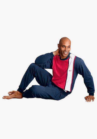 H.I.S Pyjama - marine-rot-weiß
