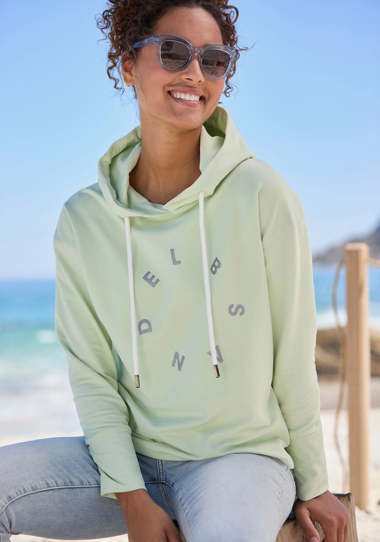 Elbsand Sweatshirt met capuchon - pastelgroen